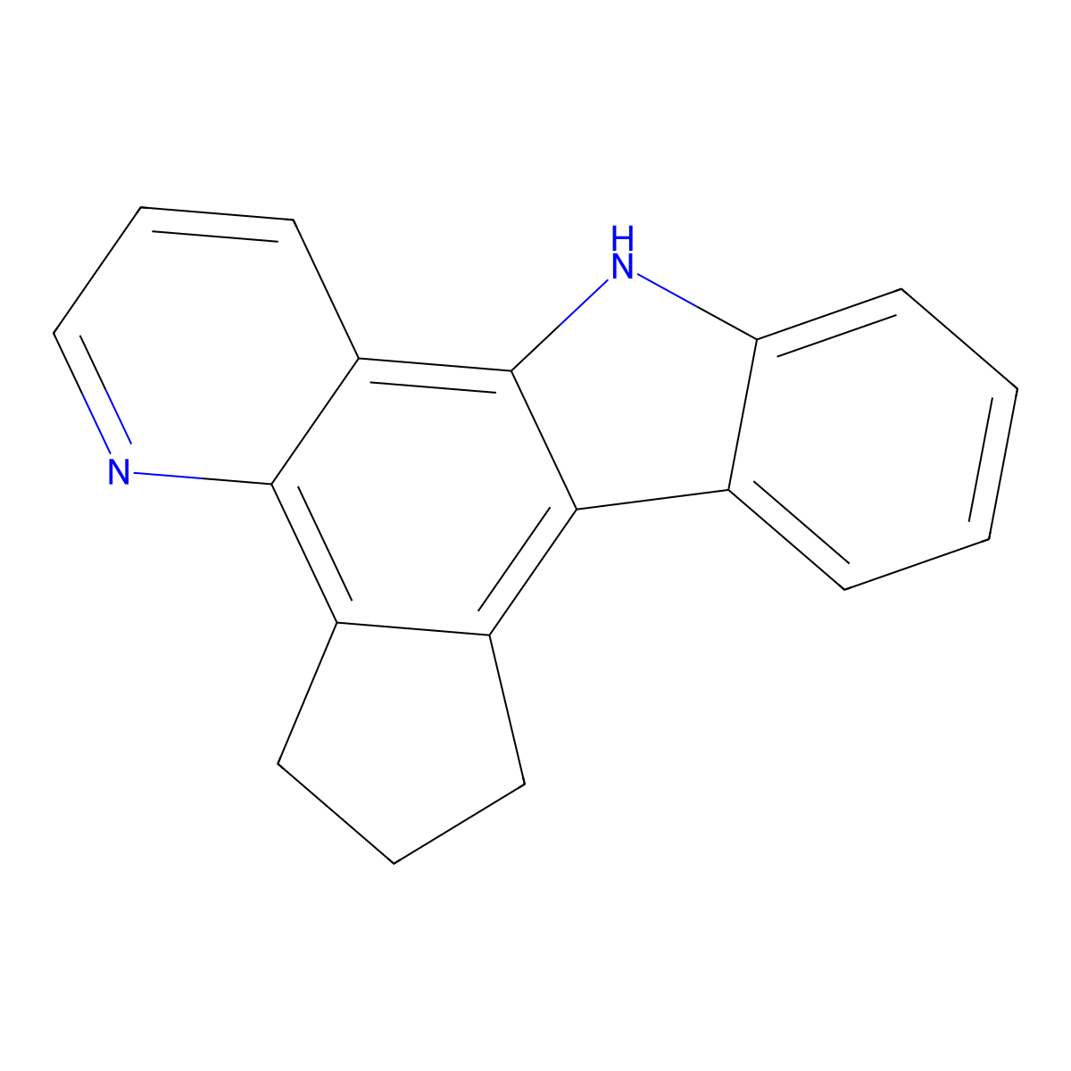 1,2,3,8-Tetrahydrocyclopenta[c]pyrido[3,2-a]carbazole molecular structure, CAS 69477-66-3