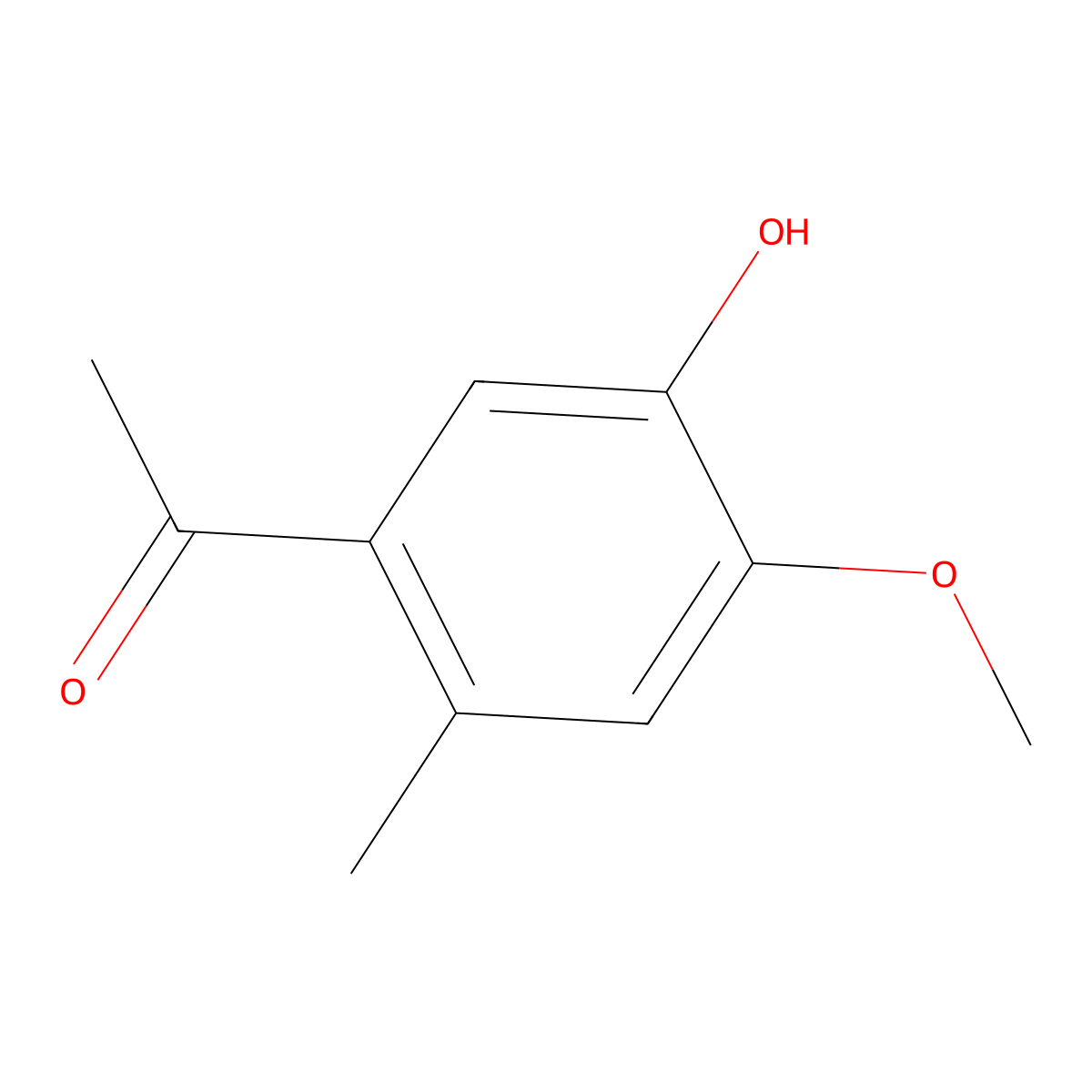 1-(5-Hydroxy-4-methoxy-2-methylphenyl)ethanone molecular structure, CAS 6948-37-4