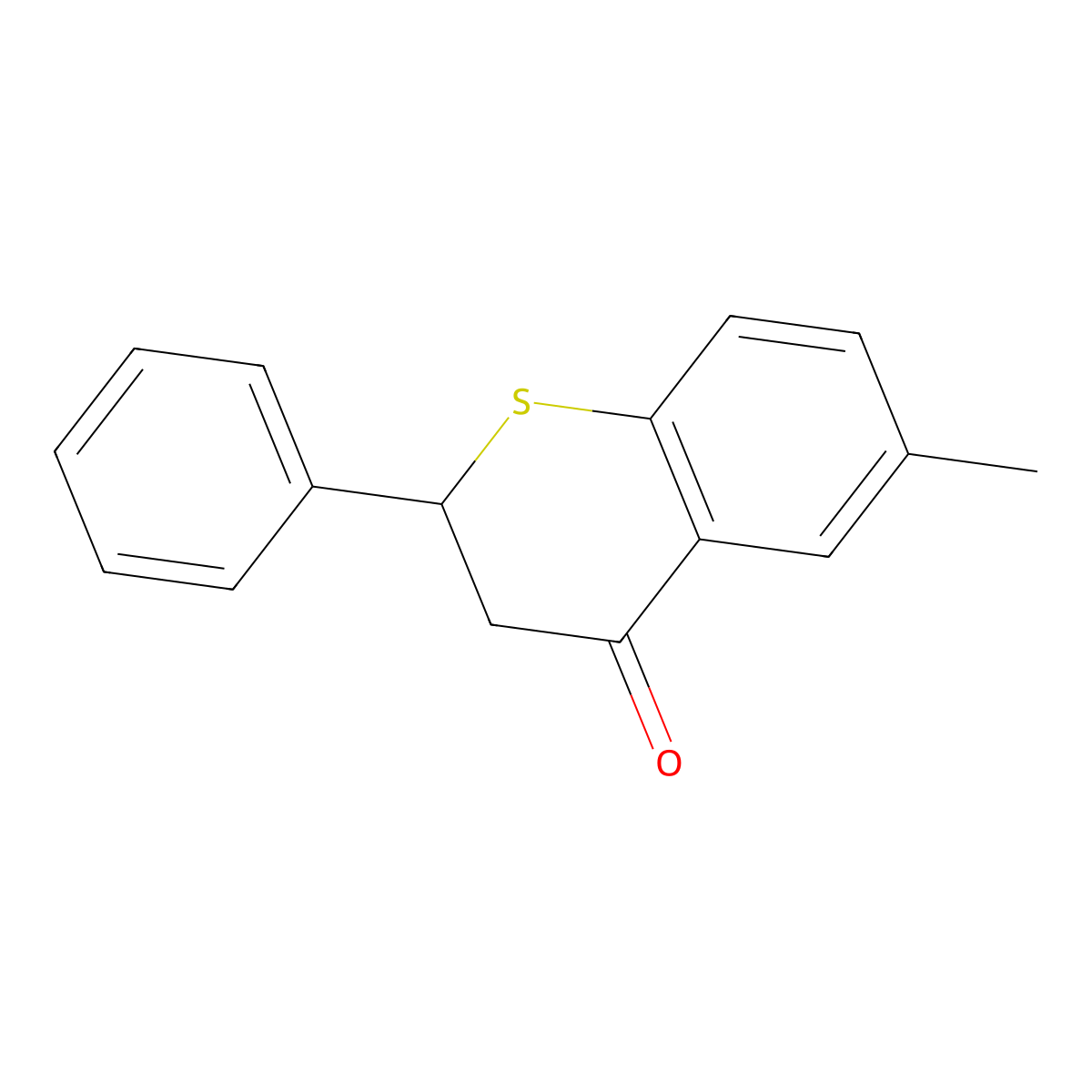 6-Methyl-2-phenyl-2,3-dihydrothiochromen-4-one molecular structure, CAS 6948-60-3