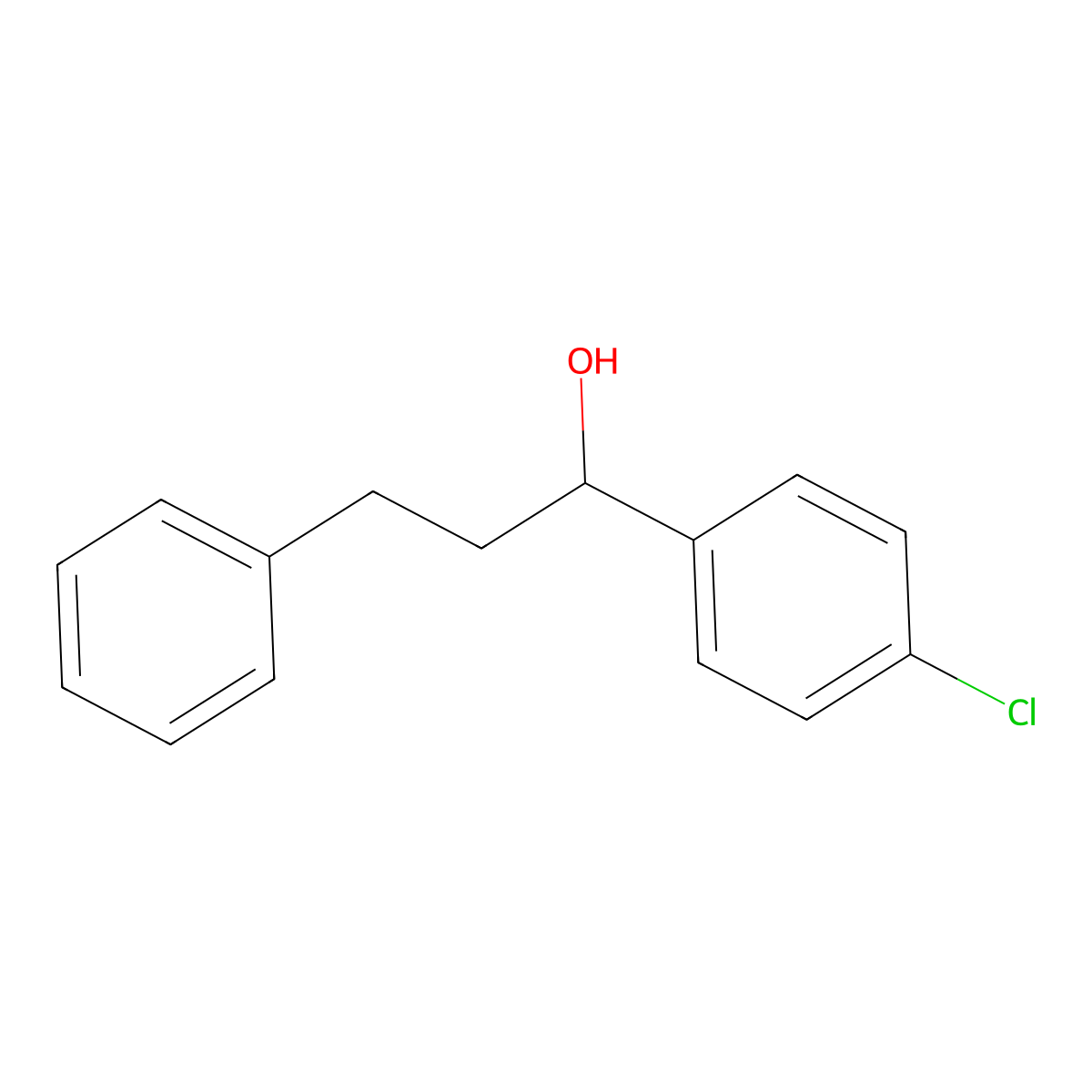 1-(4-Chlorophenyl)-3-phenylpropan-1-ol molecular structure, CAS 6948-70-5