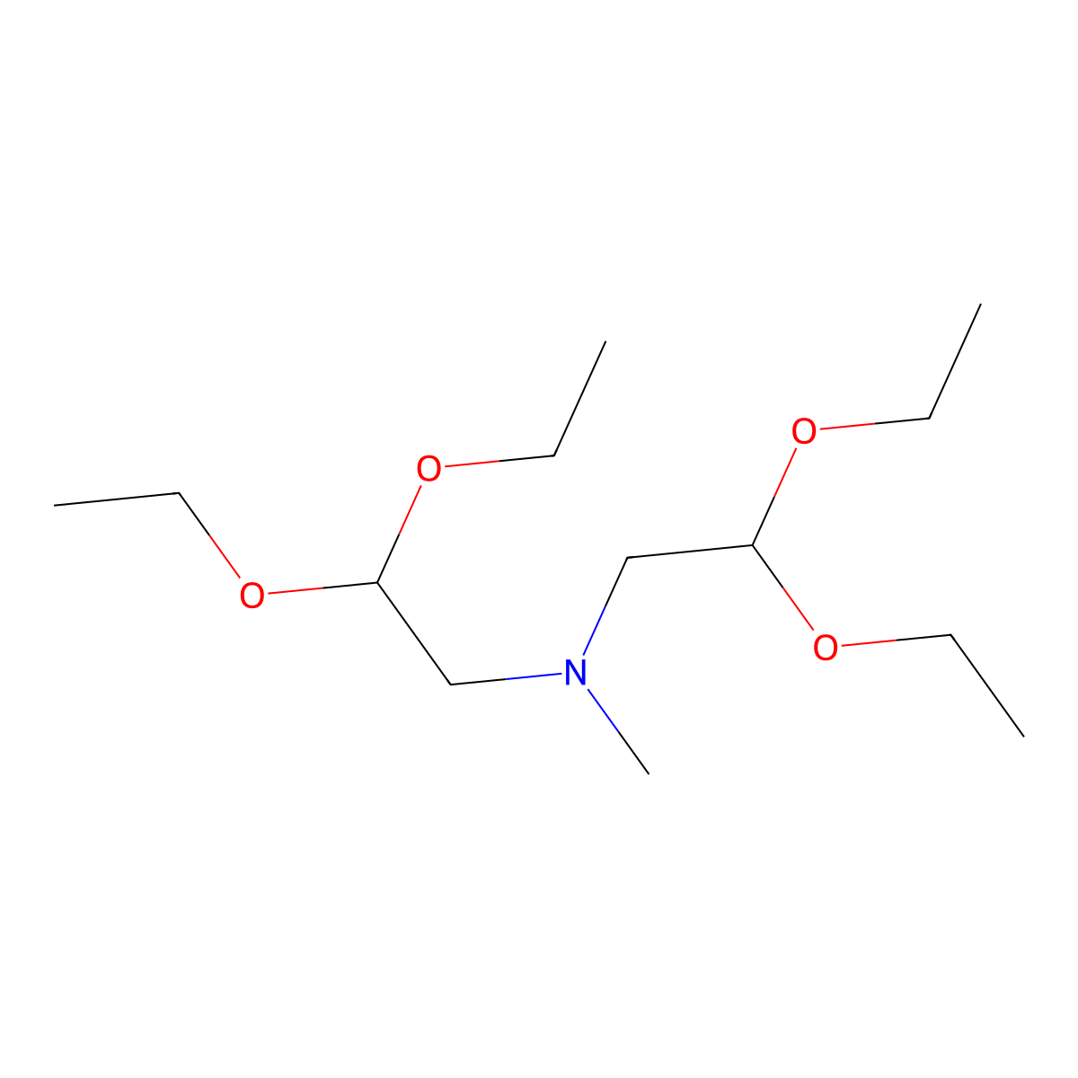 N,N-bis(2,2-Diethoxyethyl)methylamine molecular structure, CAS 6948-86-3
