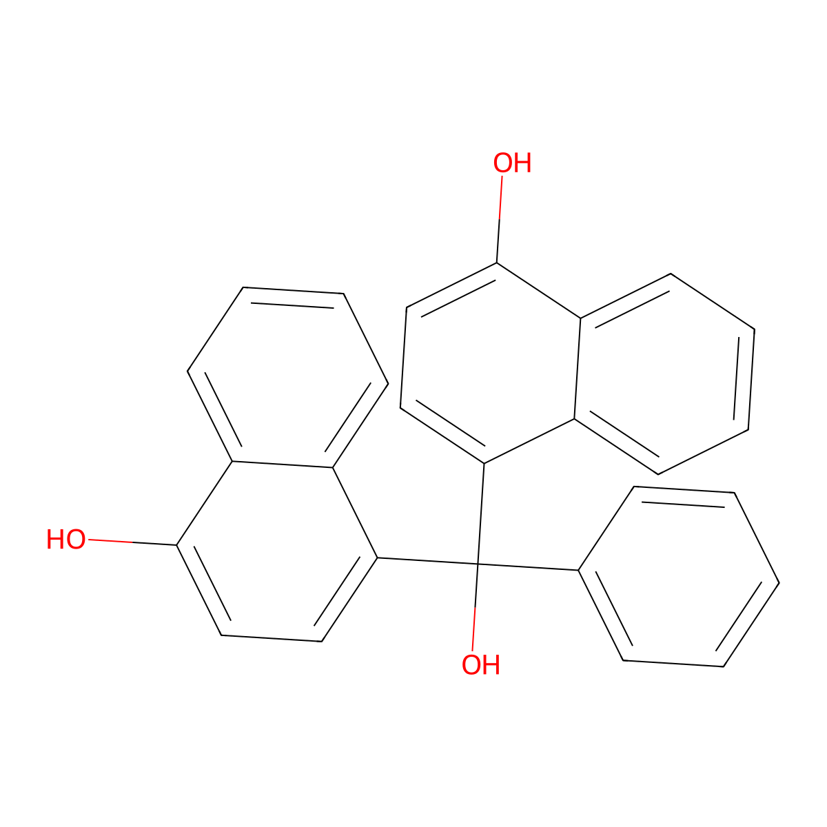 4-Hydroxy-alpha-(4-hydroxynaphthyl)-alpha-phenylnaphthalene-1-methanol molecular structure, CAS 6948-88-5