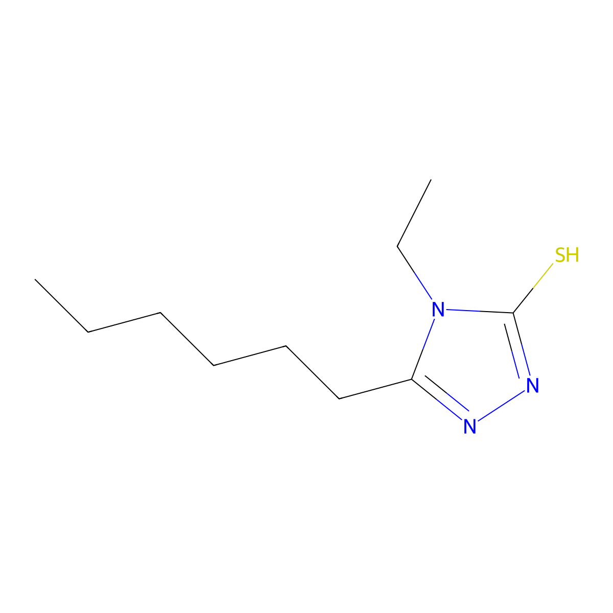 4-ethyl-5-hexyl-4H-1,2,4-triazole-3-thiol molecular structure, CAS 69480-18-8