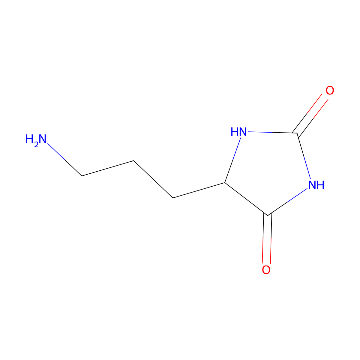 5-(3-Aminopropyl)imidazolidine-2,4-dione molecular structure, CAS 69489-33-4