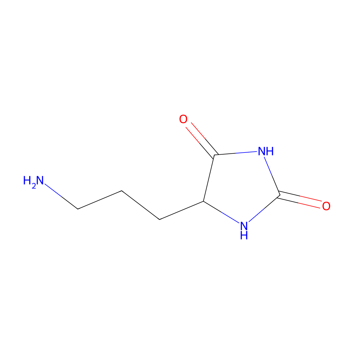 5-(3-Aminopropyl)imidazolidine-2,4-dione molecular structure, CAS 69489-33-4
