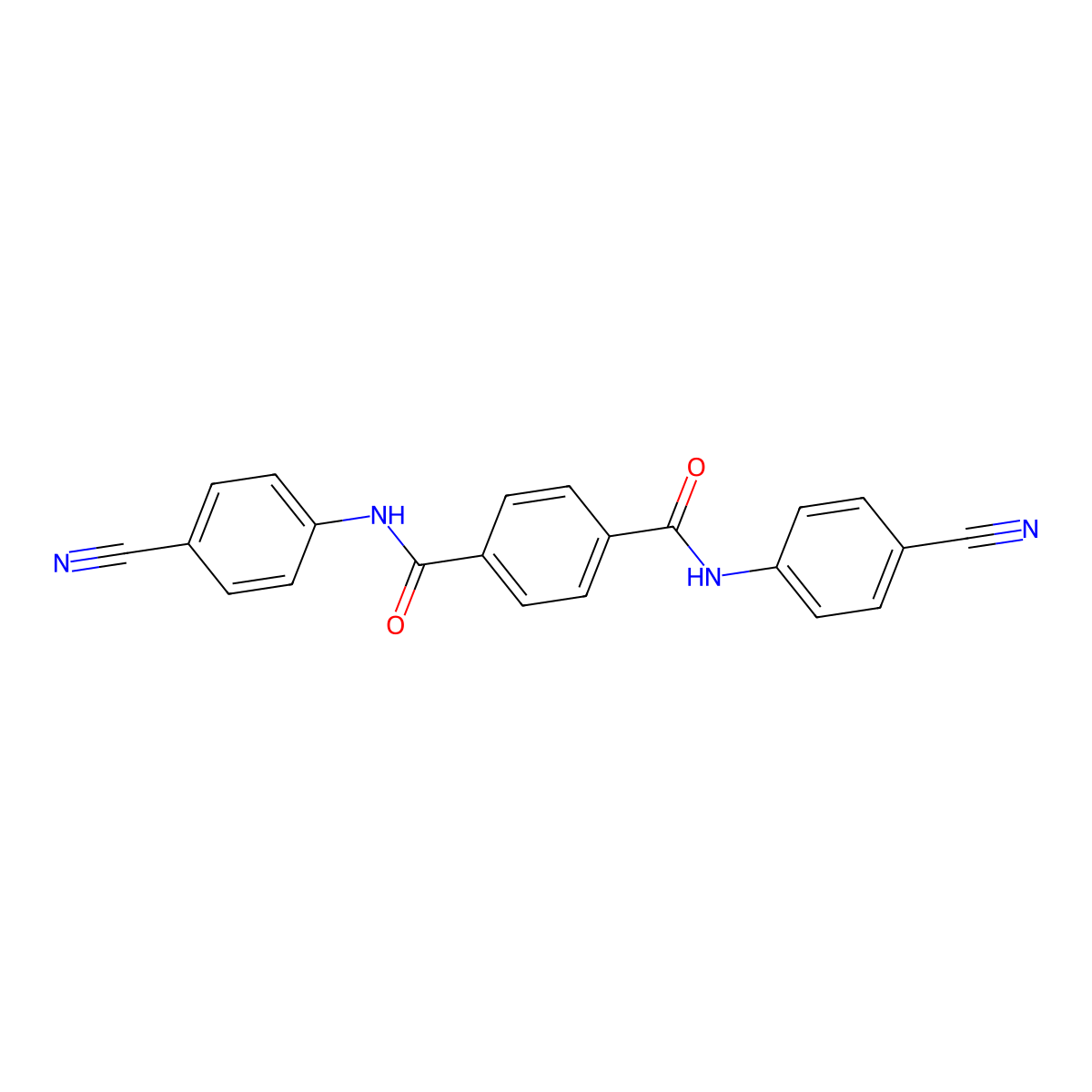 1-N,4-N-bis(4-cyanophenyl)benzene-1,4-dicarboxamide molecular structure, CAS 69489-60-7