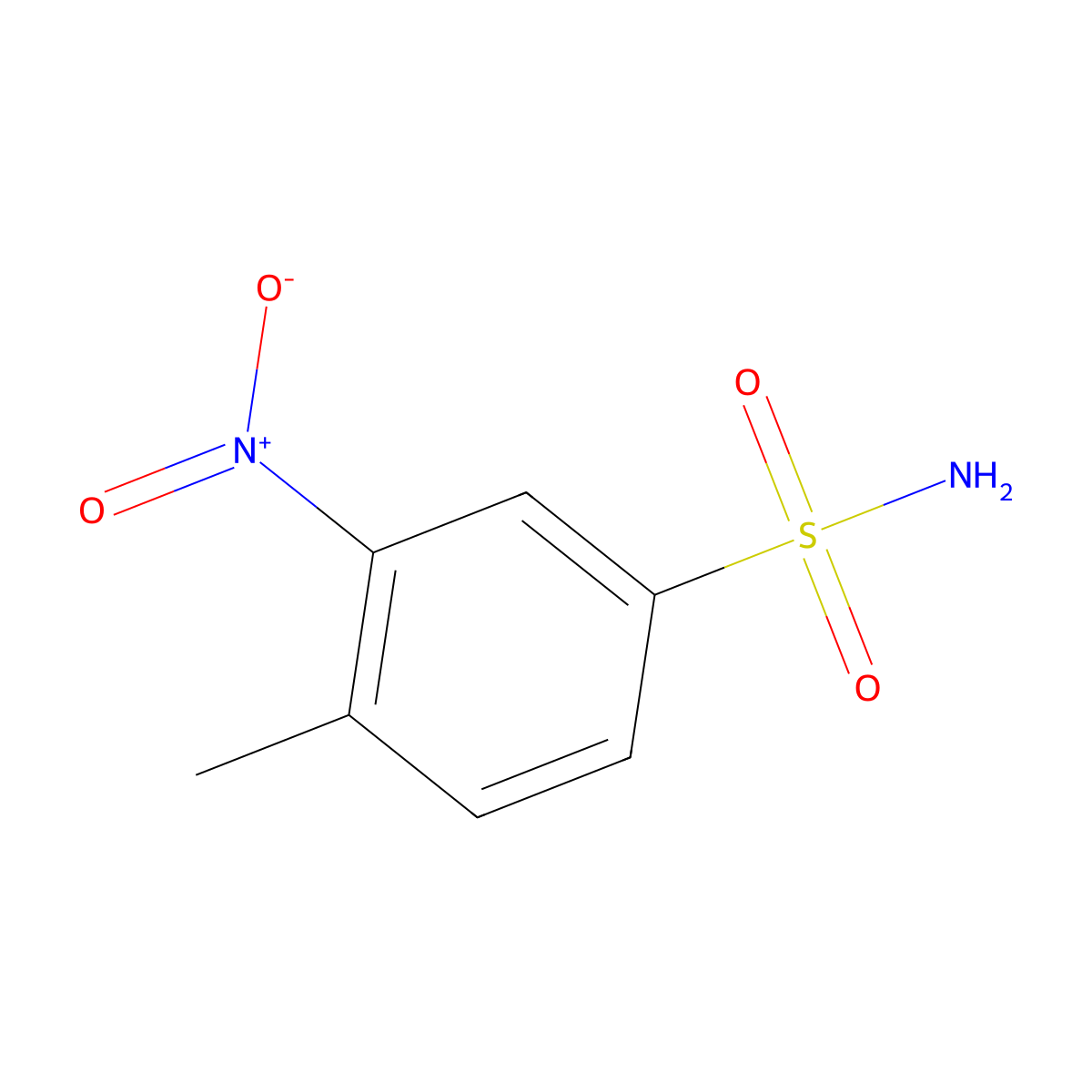 2-Nitrotoluene-4-sulphonamide molecular structure, CAS 6949-23-1