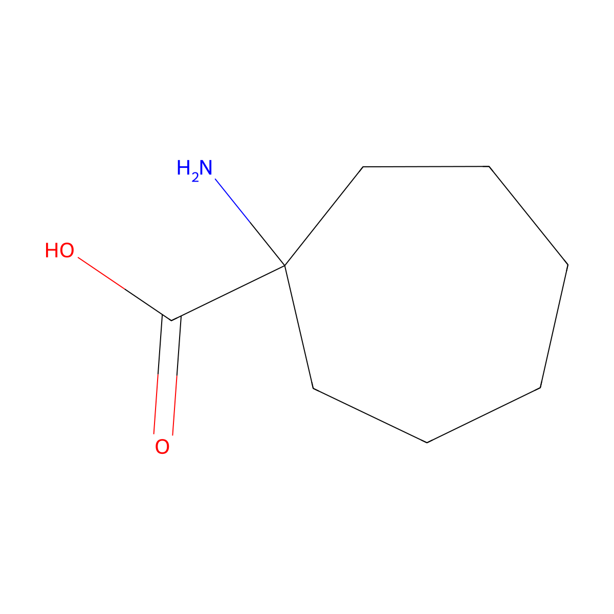 1-Aminocycloheptanecarboxylic acid molecular structure, CAS 6949-77-5