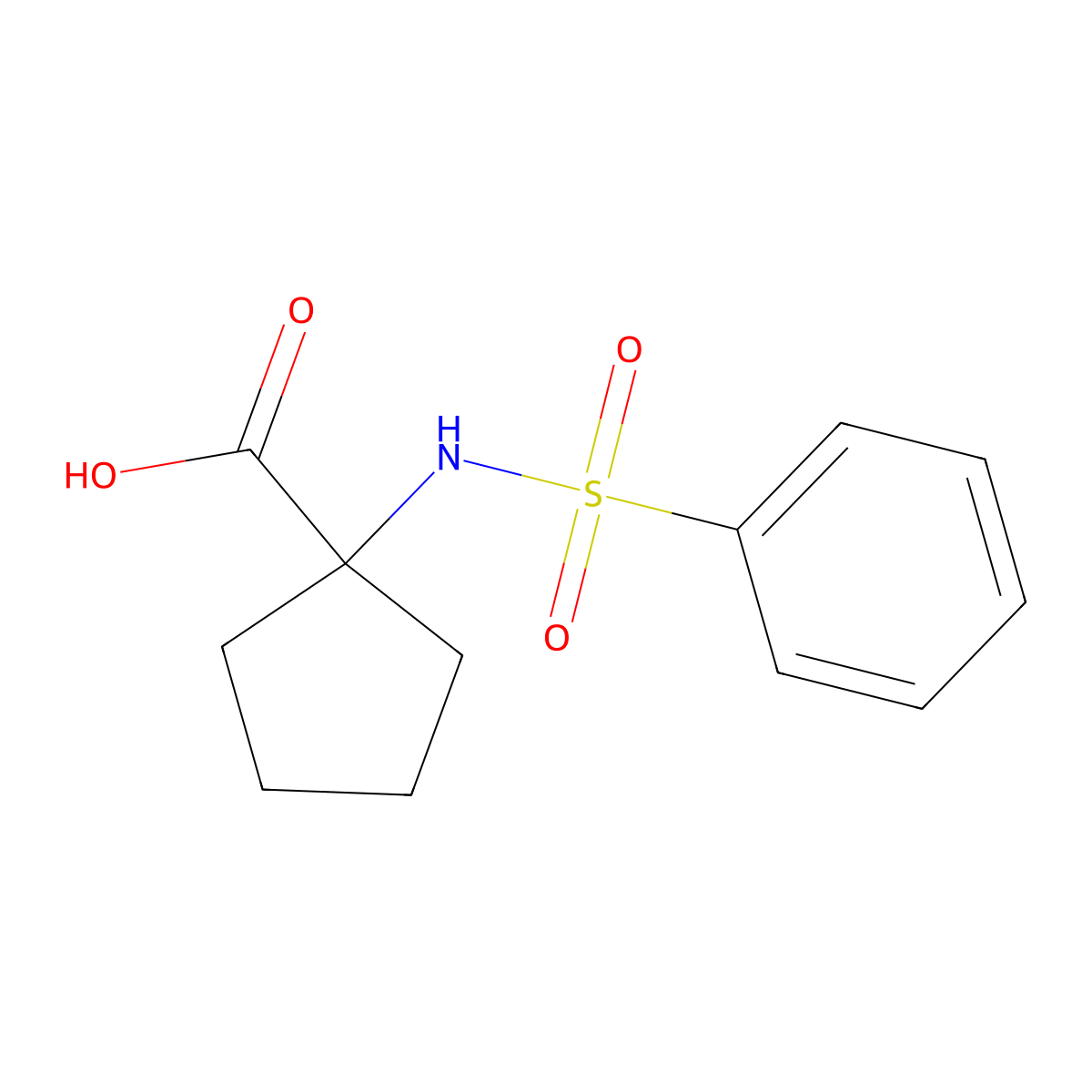 1-[(Phenylsulfonyl)amino]cyclopentanecarboxylic acid molecular structure, CAS 6949-80-0