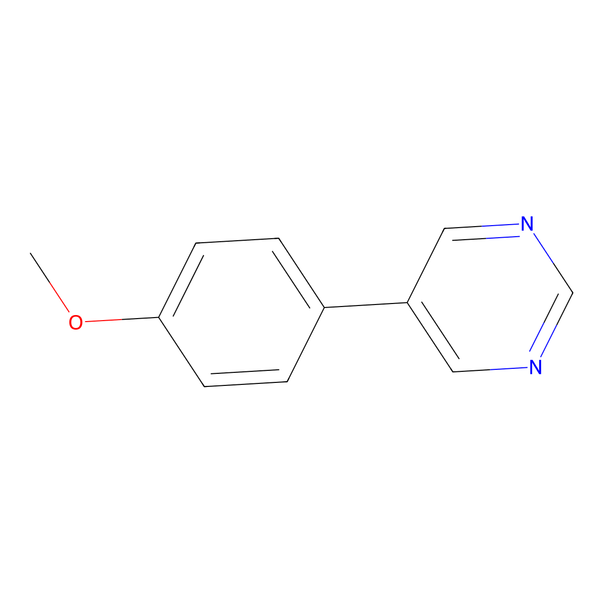 5-(4-Methoxyphenyl)pyrimidine molecular structure, CAS 69491-47-0