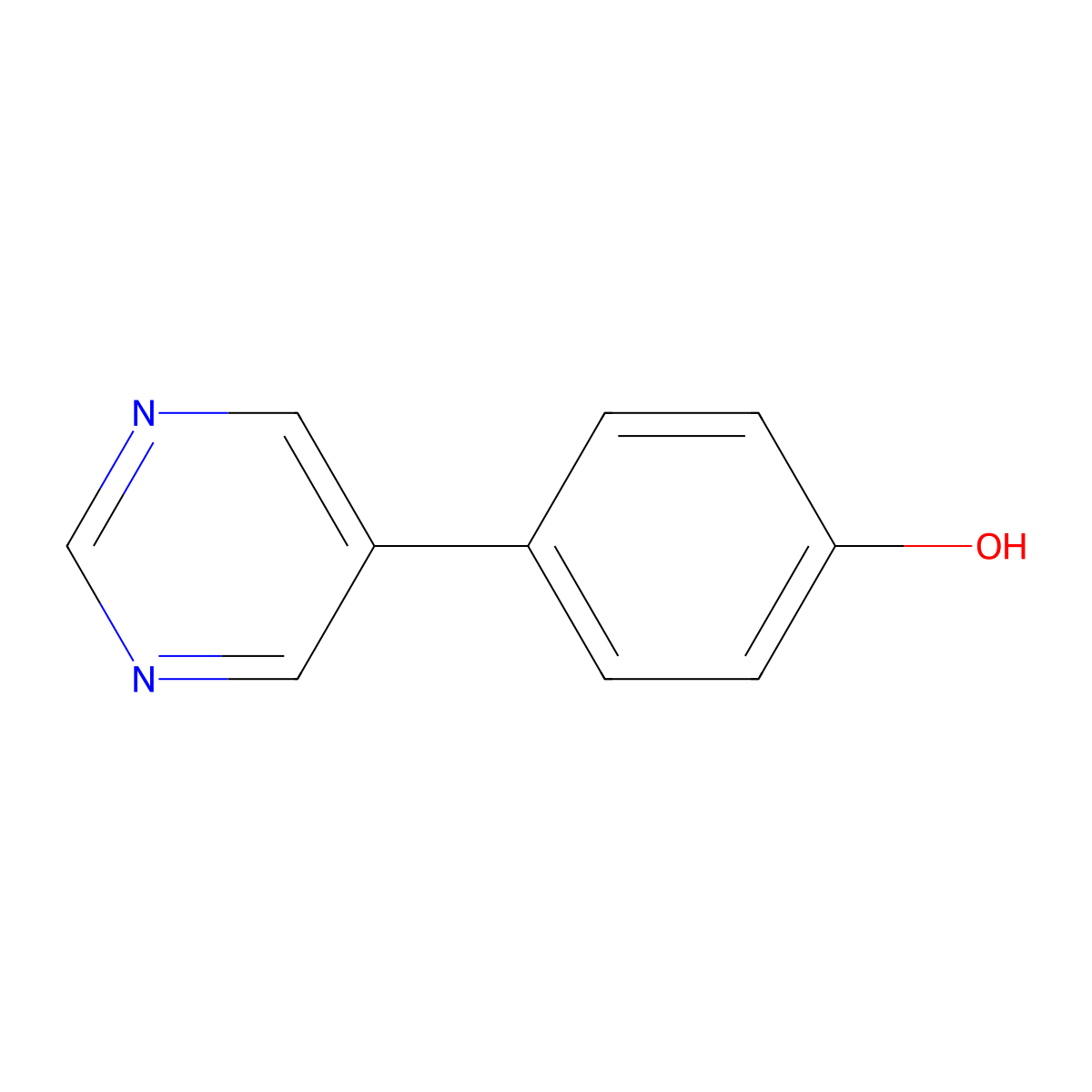 4-(5-Pyrimidinyl)phenol molecular structure, CAS 69491-51-6