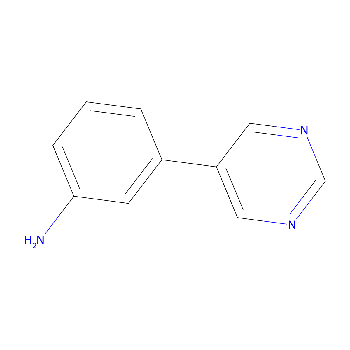 3-Pyrimidin-5-ylaniline molecular structure, CAS 69491-59-4
