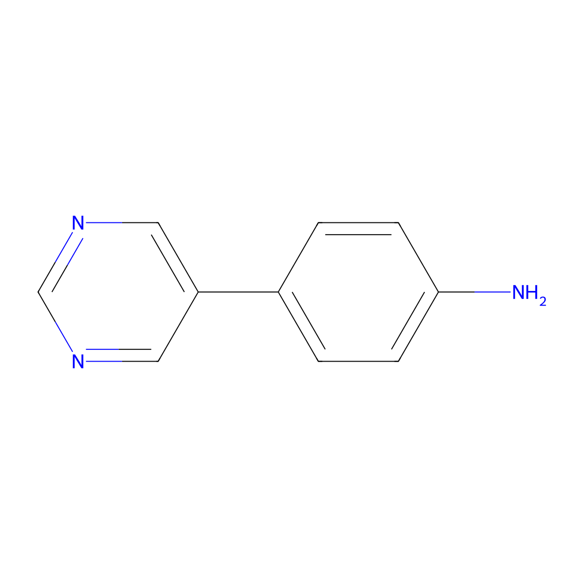 4-(Pyrimidin-5-yl)aniline molecular structure, CAS 69491-60-7