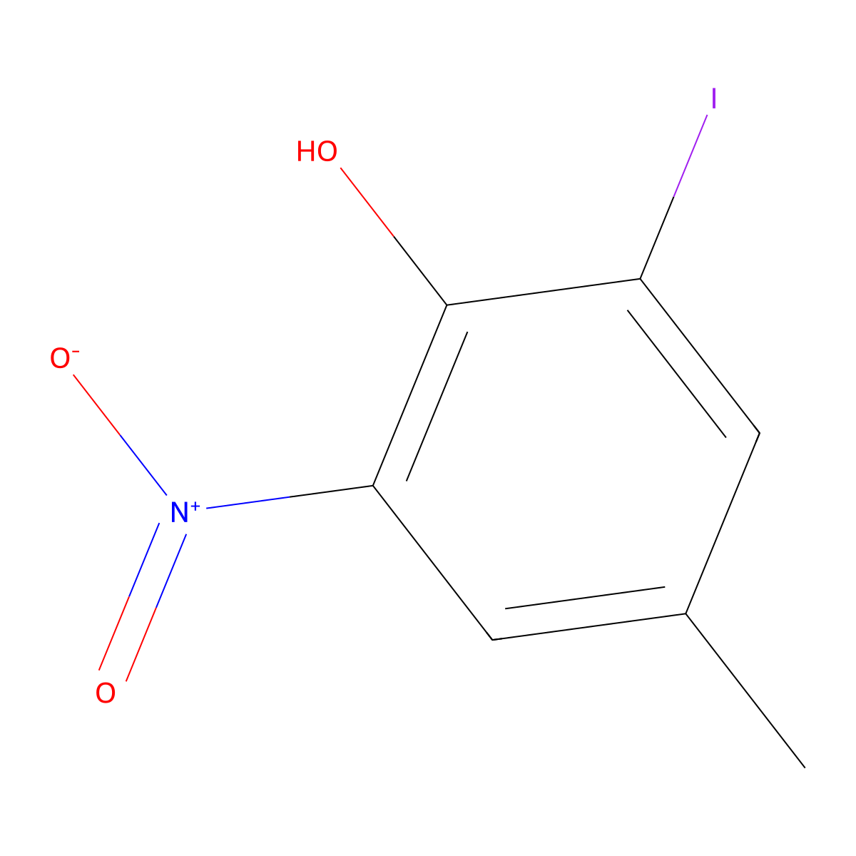 2-Iodo-4-methyl-6-nitrophenol molecular structure, CAS 69492-91-7