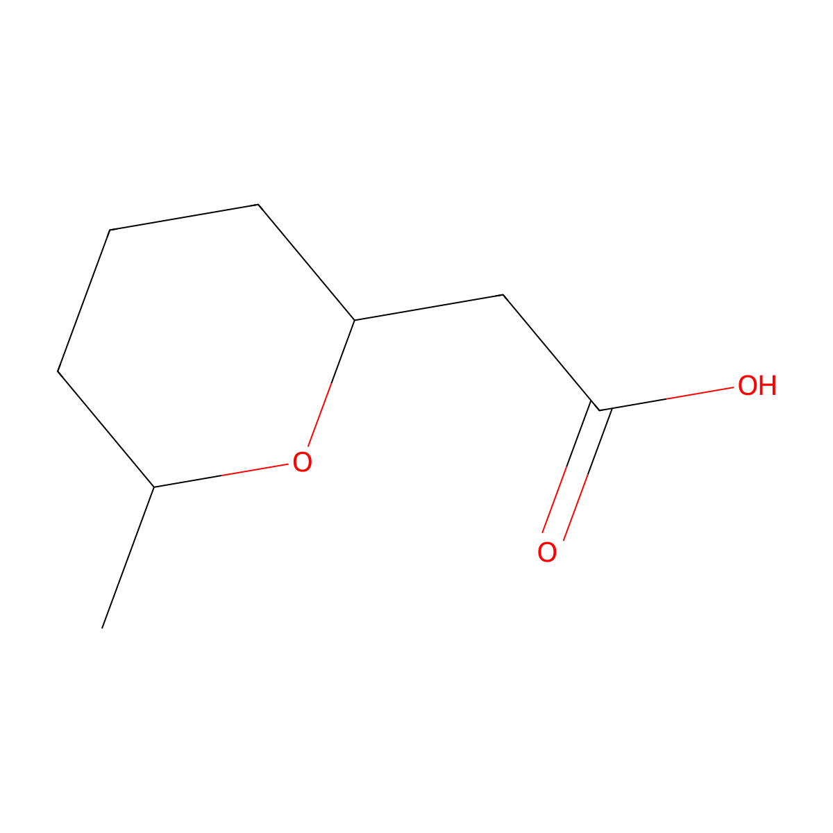 [(2R,6R)-6-Methyloxan-2-yl]acetic acid molecular structure, CAS 69493-11-4