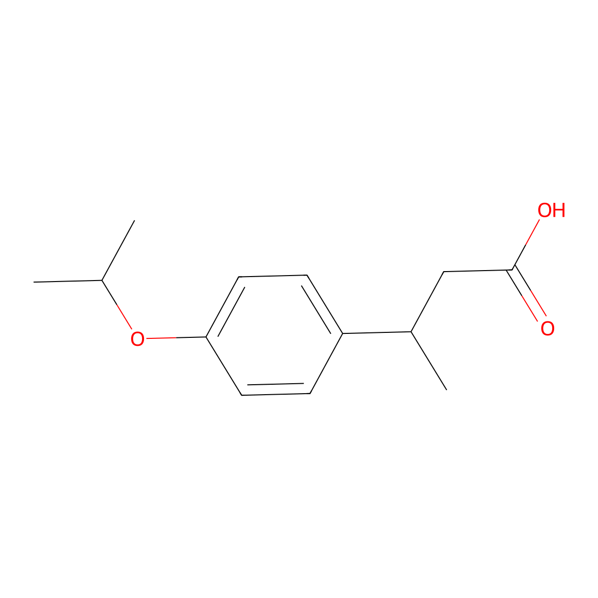3-(4-Isopropoxyphenyl)butanoic acid molecular structure, CAS 69493-21-6