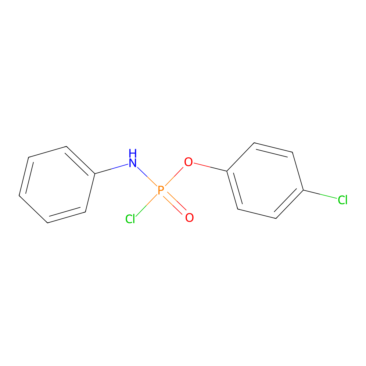 N-[chloro-(4-chlorophenoxy)phosphoryl]aniline molecular structure, CAS 69497-44-5