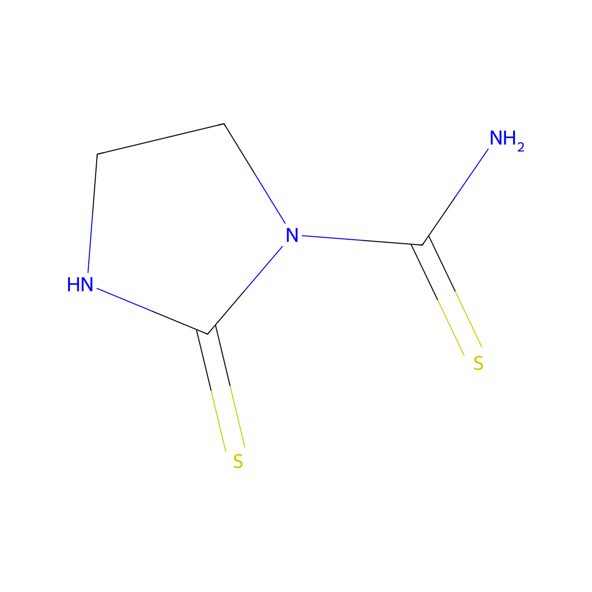 2-Sulfanylideneimidazolidine-1-carbothioamide molecular structure, CAS 695-76-1