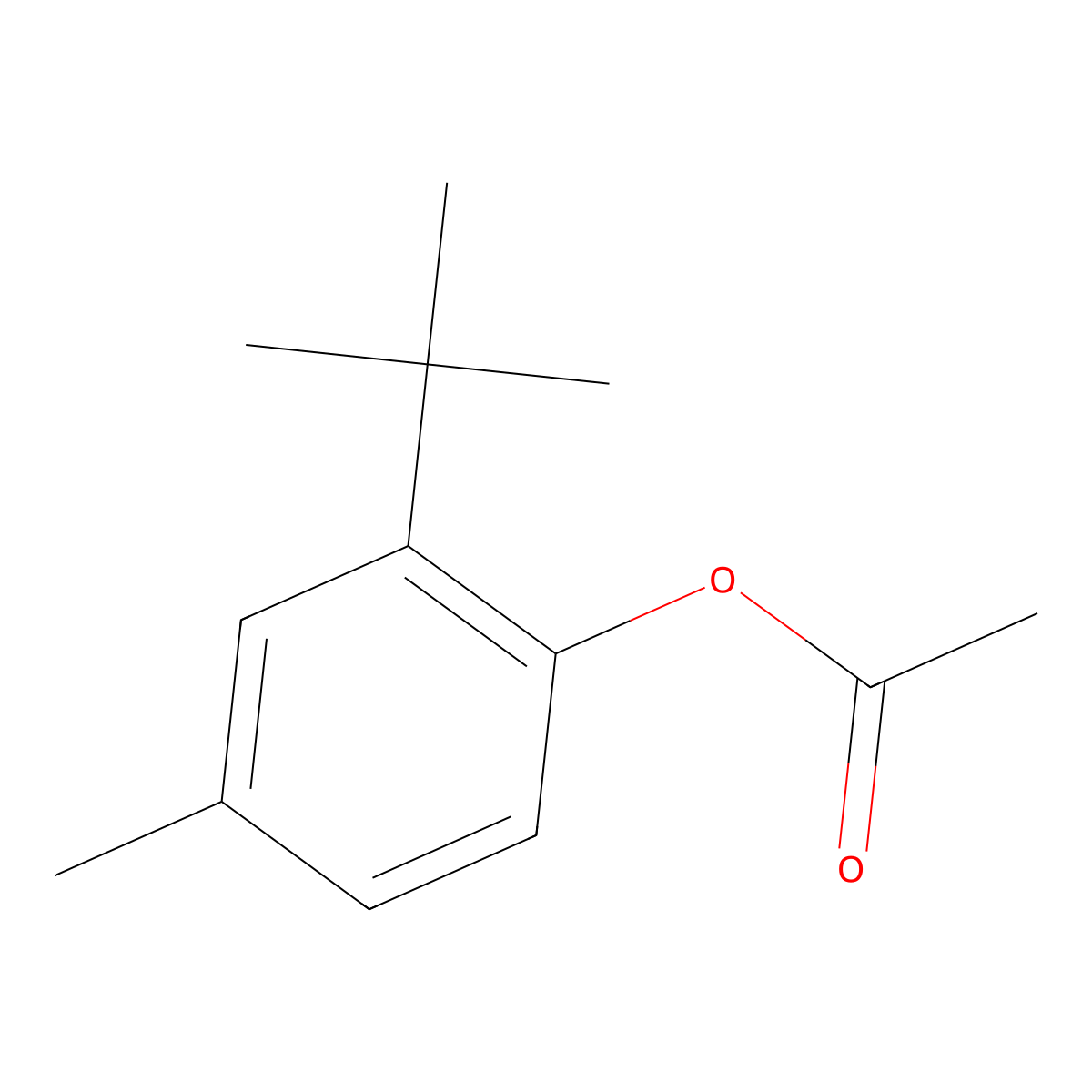2-Tert-butyl-4-methylphenyl acetate molecular structure, CAS 6950-09-0