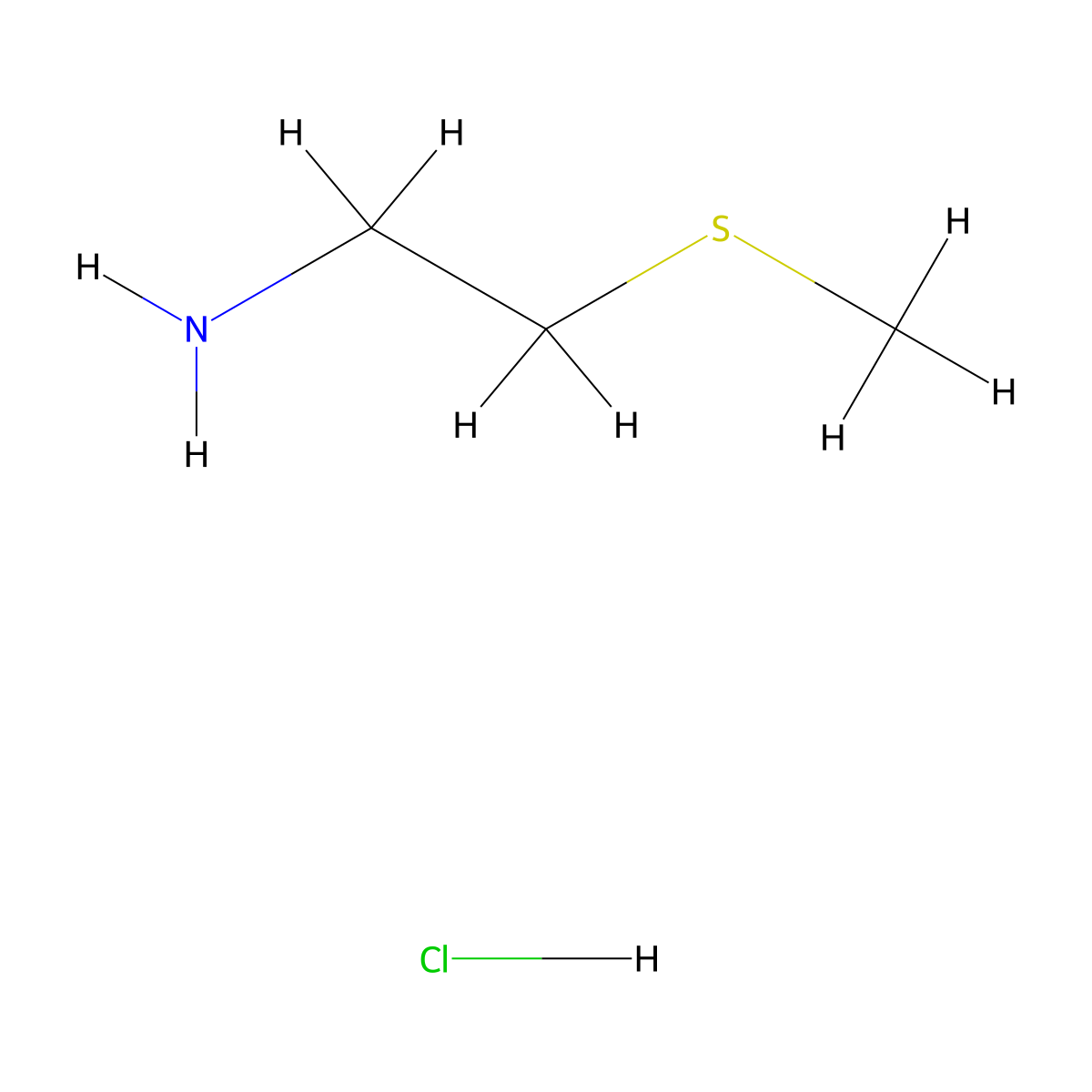 2-(Methylsulfanyl)ethan-1-amine hydrochloride molecular structure, CAS 6950-53-4