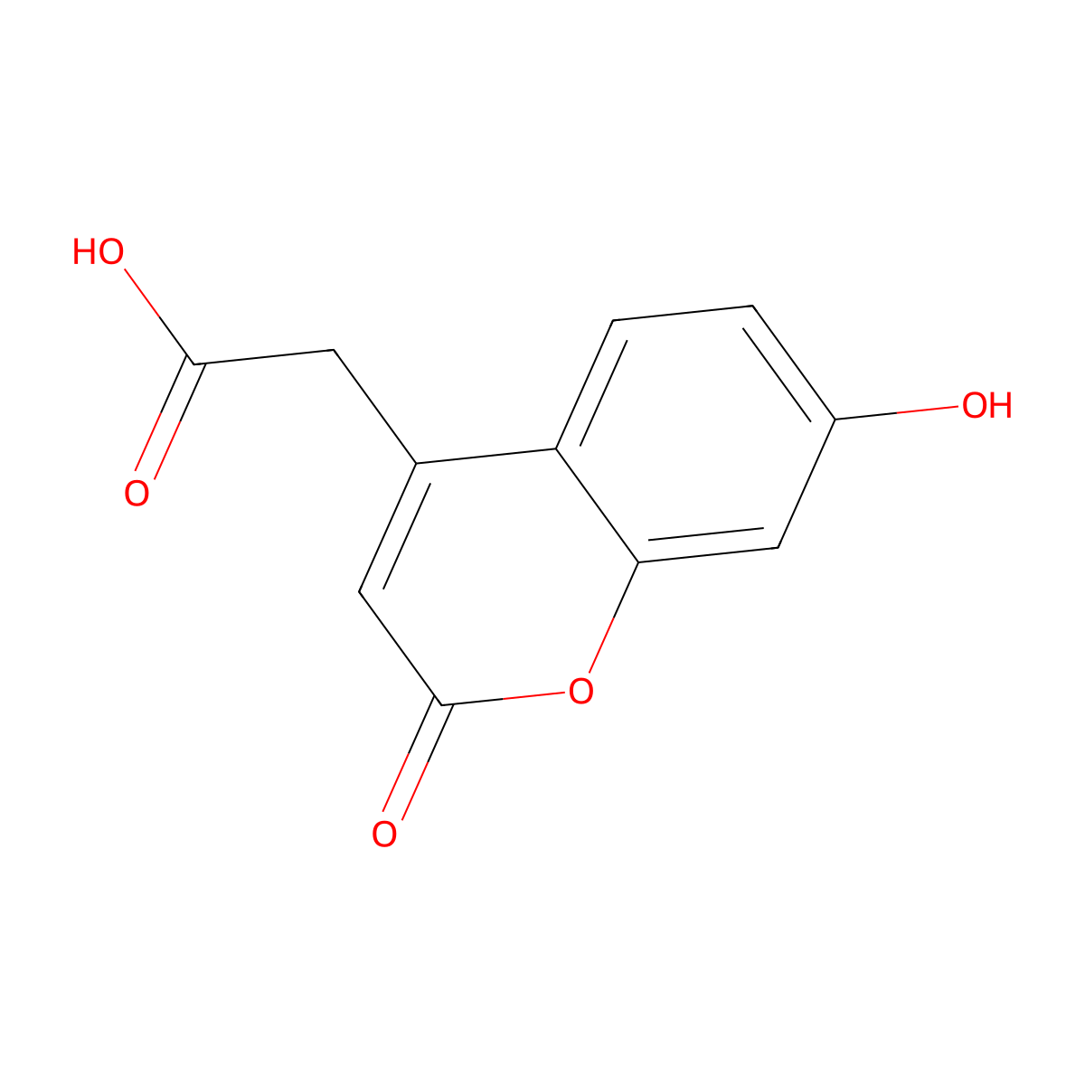 7-Hydroxycoumarin-4-acetic acid molecular structure, CAS 6950-82-9