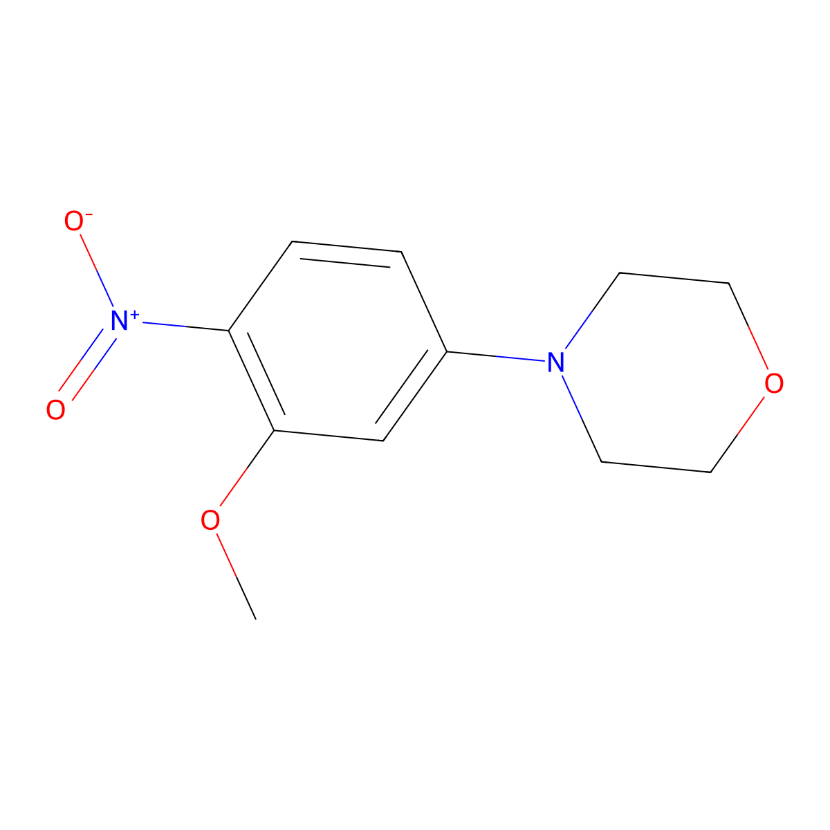 Morpholine, 4-(3-methoxy-4-nitrophenyl)- molecular structure, CAS 6950-88-5