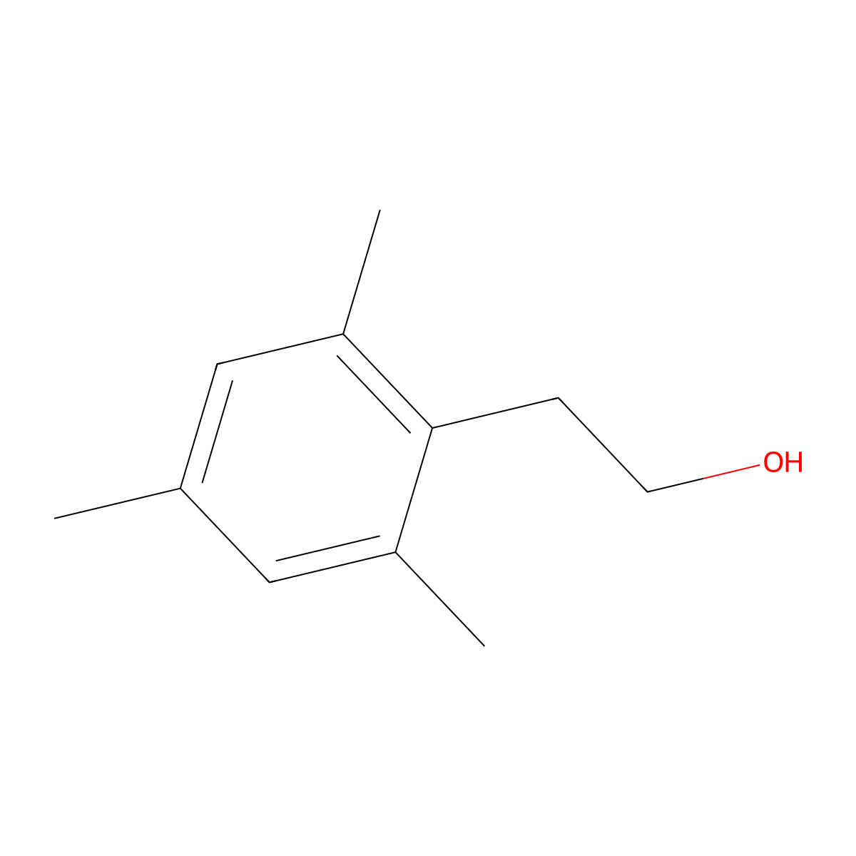 2-Hydroxyethylmesitylene molecular structure, CAS 6950-92-1