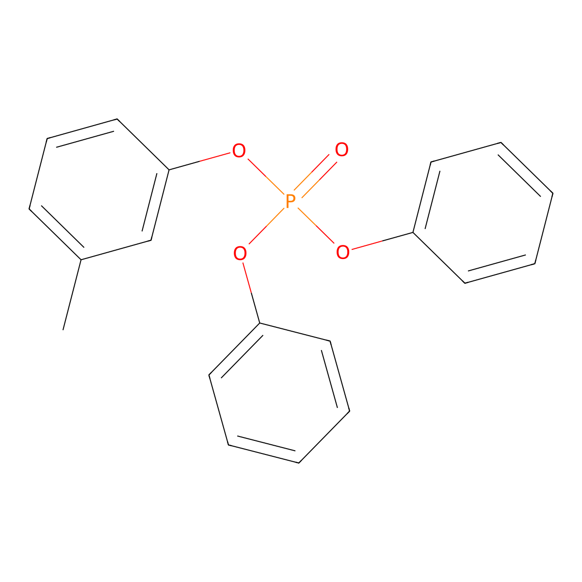 Phosphoric acid, 3-methylphenyl diphenyl ester molecular structure, CAS 69500-28-3