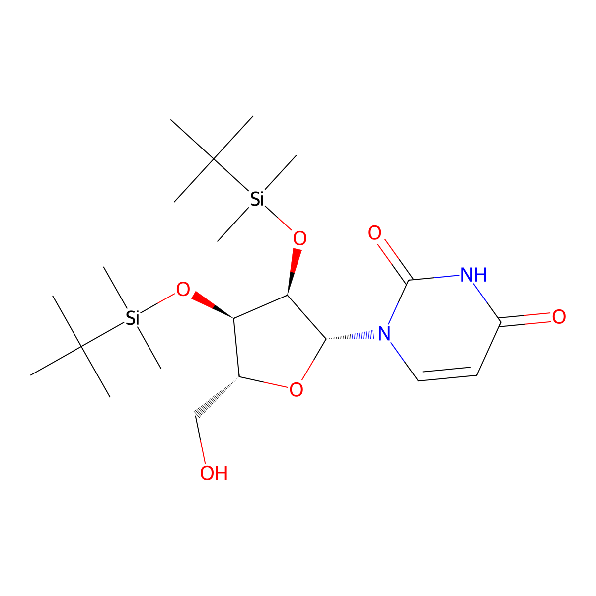 2',3'-Bis-(O-t-butyldimethylsilyl)uridine molecular structure, CAS 69504-12-7