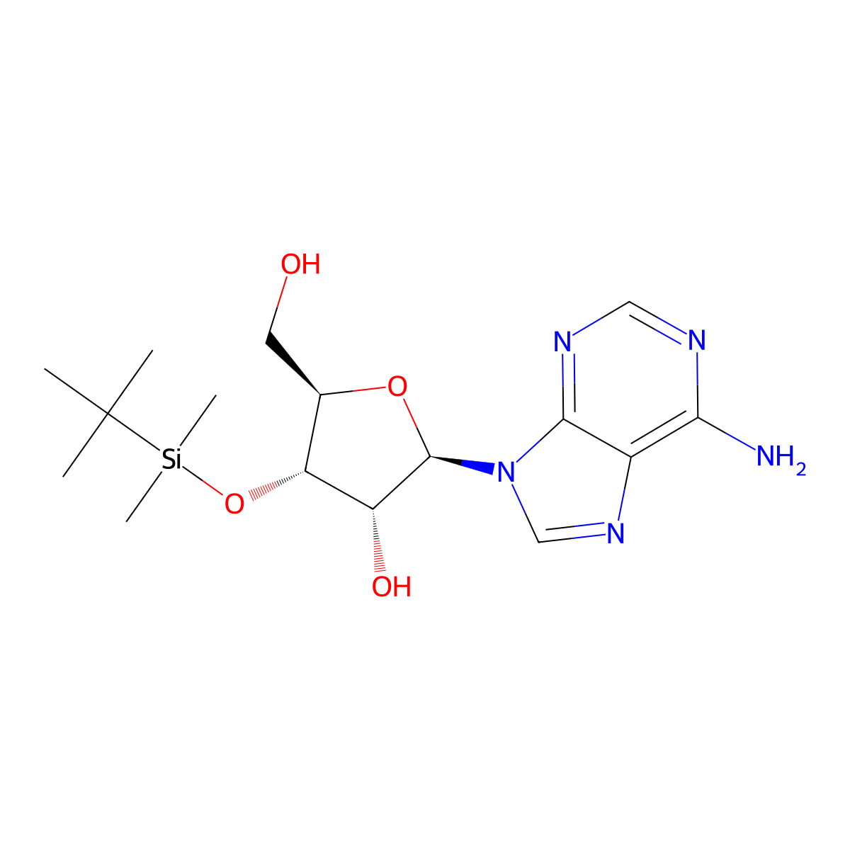 3'-O-tert-Butyldimethylsilyladenosine molecular structure, CAS 69504-14-9