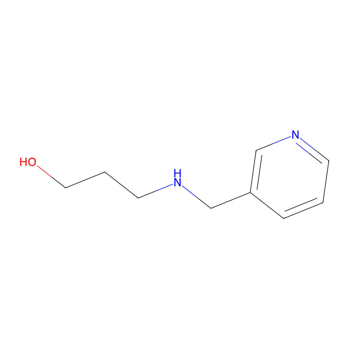 3-((3-Pyridylmethyl)amino)propanol molecular structure, CAS 6951-00-4