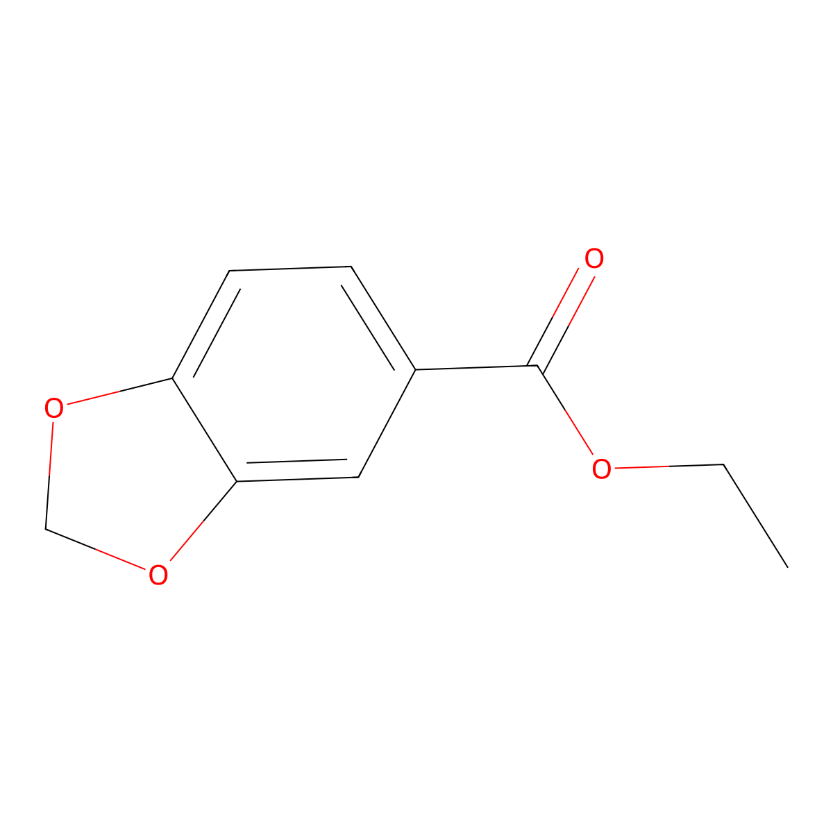 1,3-Benzodioxole-5-carboxylic acid, ethyl ester molecular structure, CAS 6951-08-2
