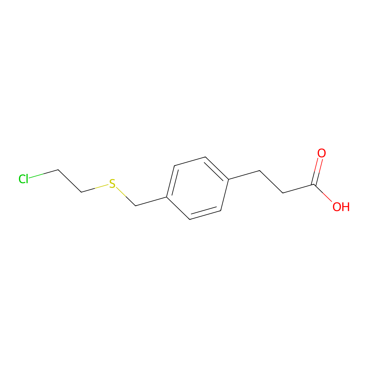 3-(4-{[(2-Chloroethyl)sulfanyl]methyl}phenyl)propanoic acid molecular structure, CAS 6951-12-8
