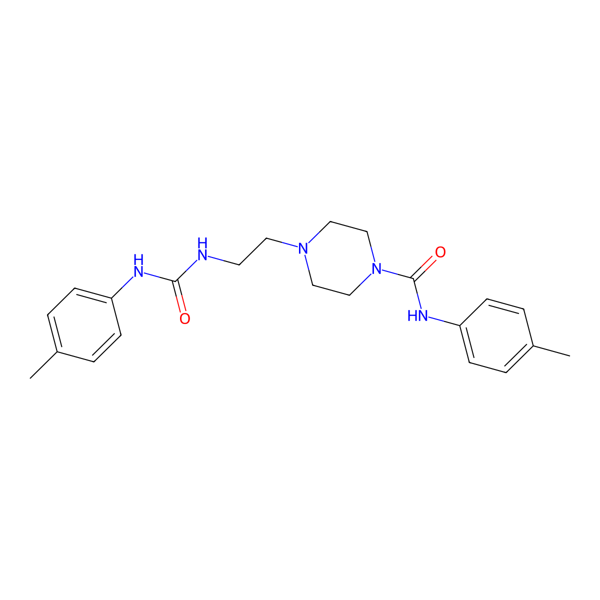 n-(4-Methylphenyl)-4-(2-{[(4-methylphenyl)carbamoyl]amino}ethyl)piperazine-1-carboxamide molecular structure, CAS 6951-25-3
