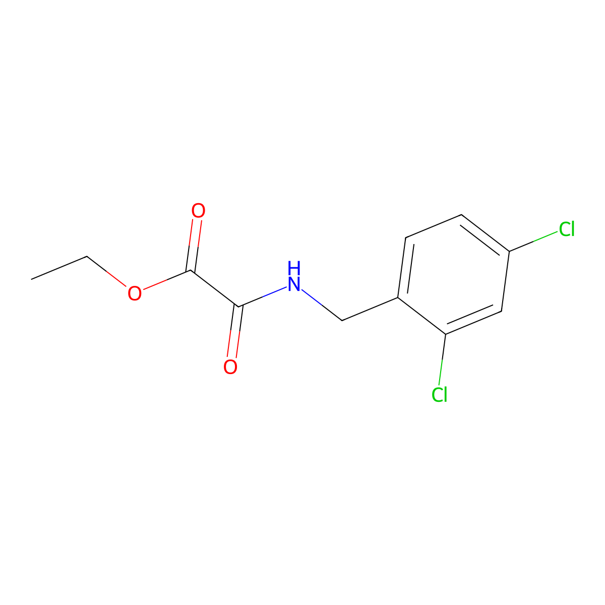Acetic acid, 2-[[(2,4-dichlorophenyl)methyl]amino]-2-oxo-, ethyl ester molecular structure, CAS 6951-42-4