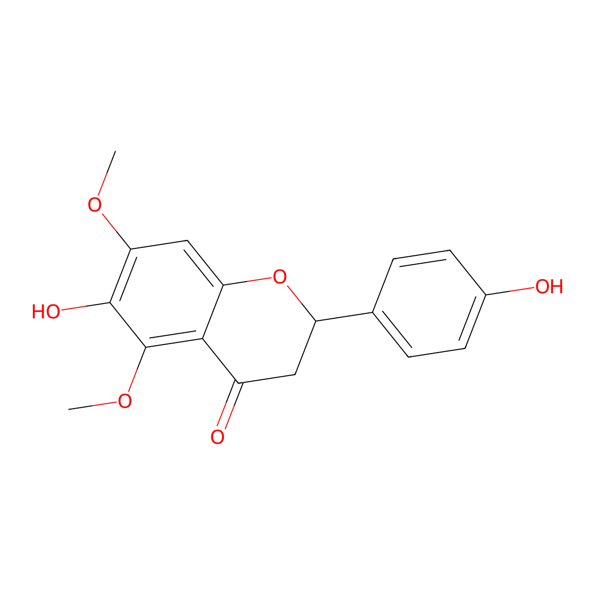 2,3-dihydro-6-hydroxy-2-(4-hydroxyphenyl)-5,7-dimethoxy-4H-1-benzopyran-4-one molecular structure, CAS 6951-57-1