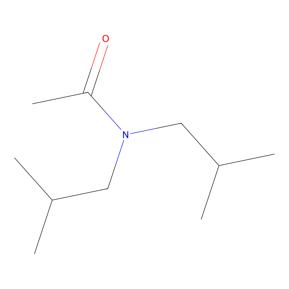 n,n-Bis(2-methylpropyl)acetamide molecular structure, CAS 6951-79-7
