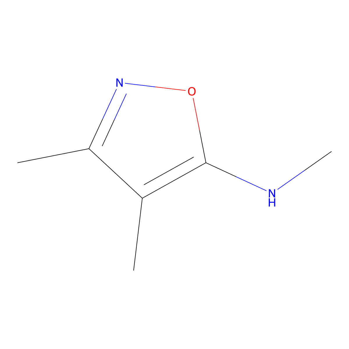 N,3,4-trimethyl-1,2-oxazol-5-amine molecular structure, CAS 69511-41-7