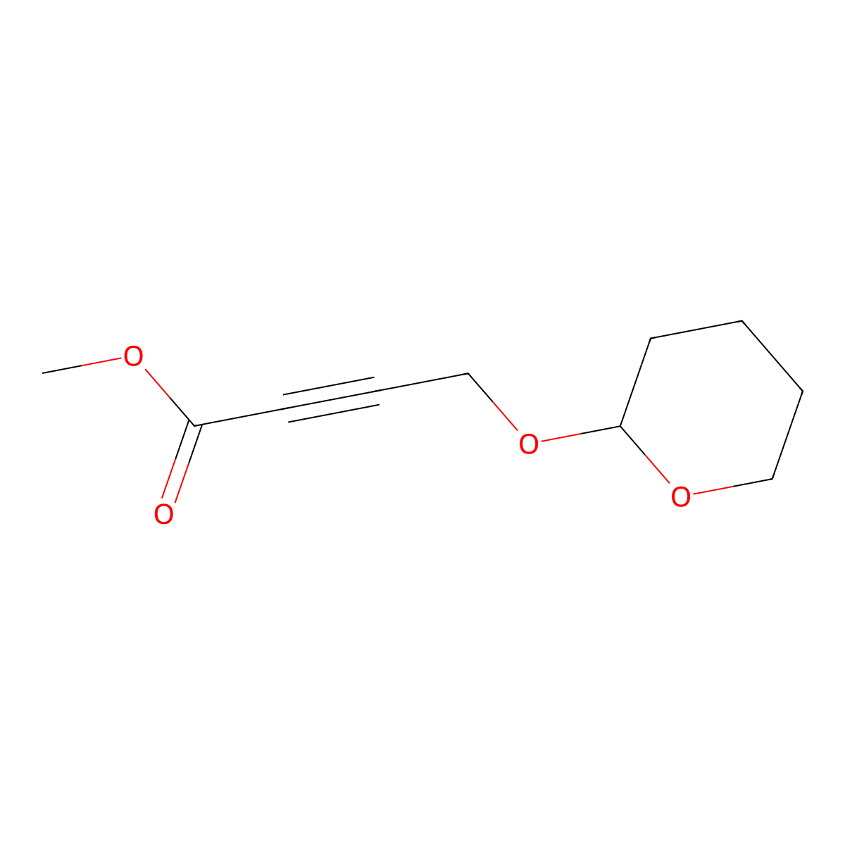 Methyl 4-(tetrahydro-2H-pyran-2-yloxy)-2-butynoate molecular structure, CAS 69511-49-5
