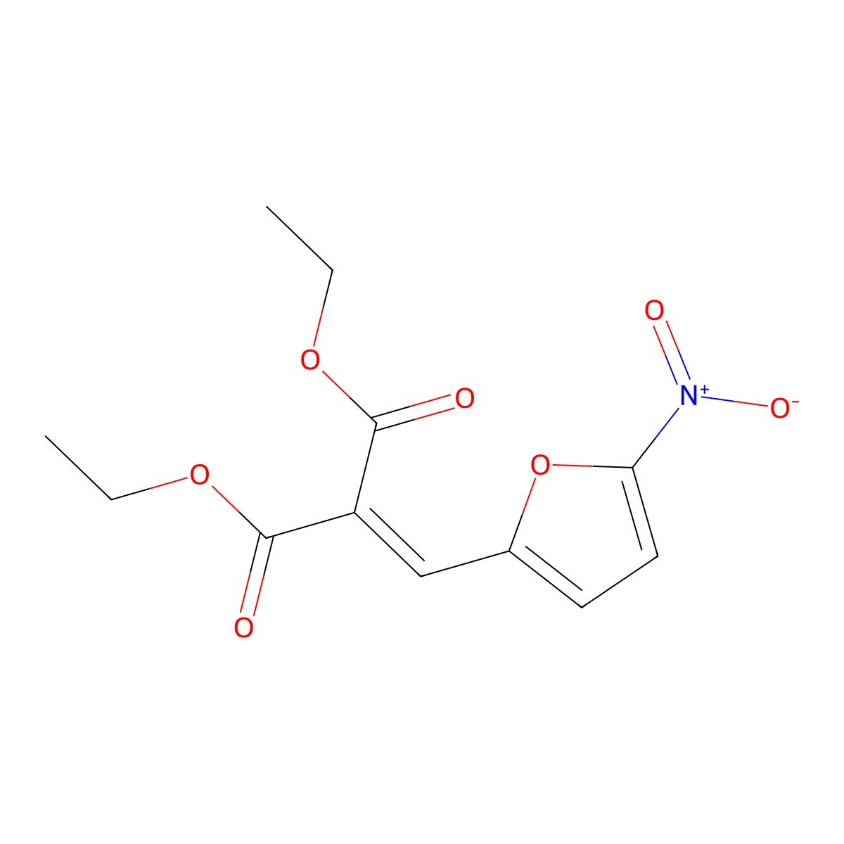 Propanedioic acid, ((5-nitro-2-furanyl)methylene)-, diethyl ester molecular structure, CAS 69513-13-9