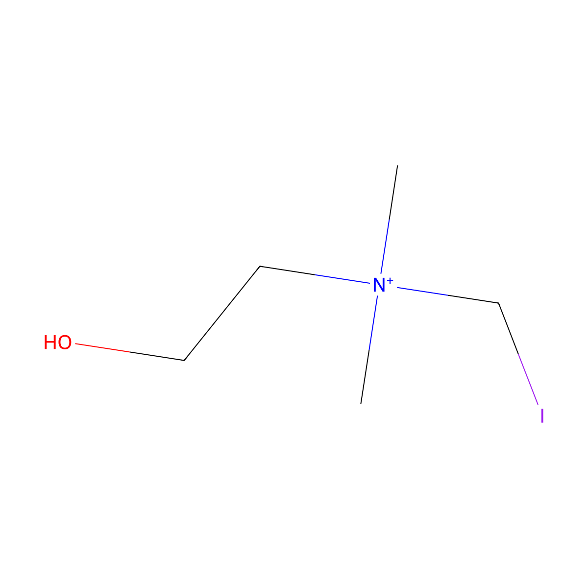 2-Hydroxyethyl-(iodomethyl)-dimethyl-ammonium molecular structure, CAS 695140-91-1