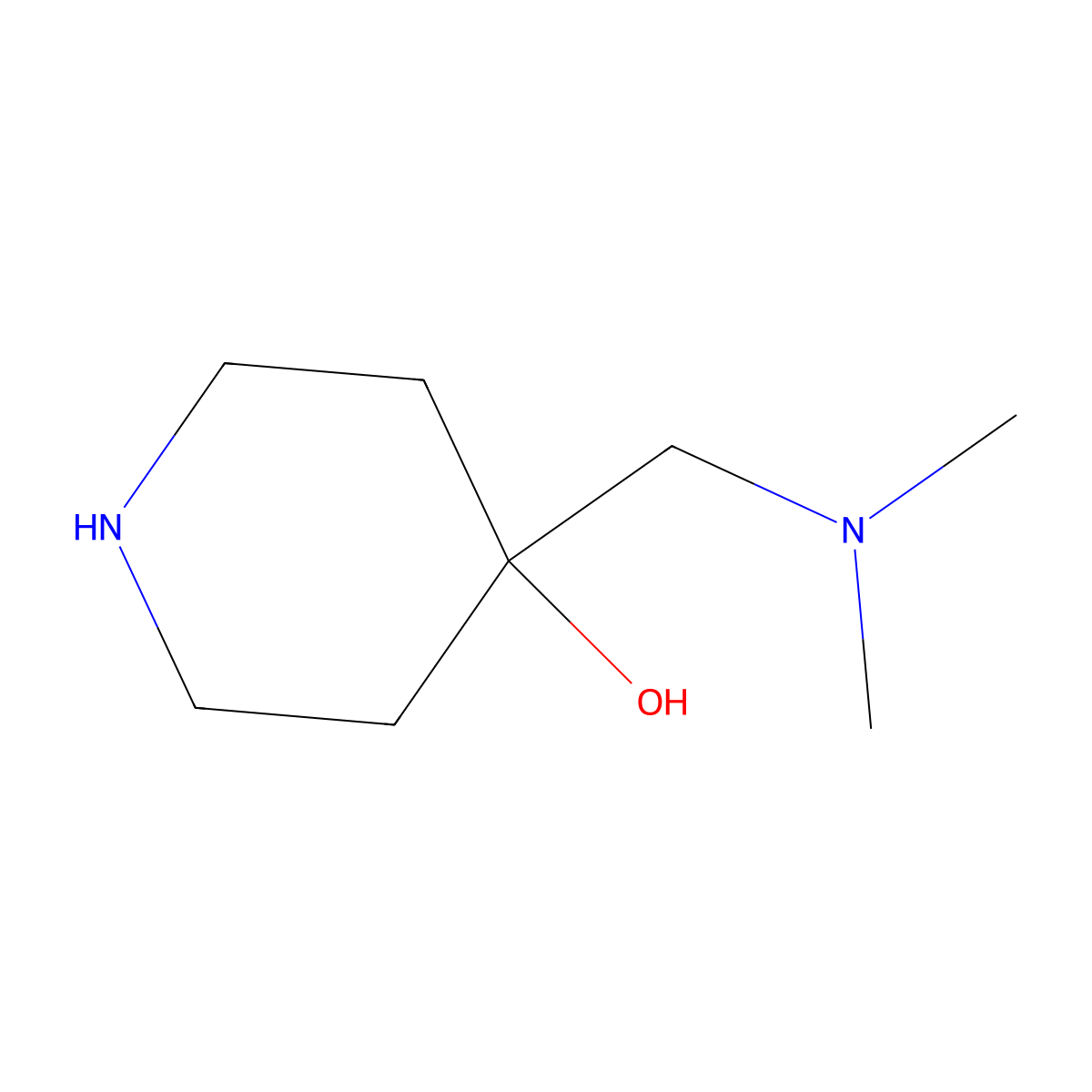 4-((Dimethylamino)methyl)piperidin-4-ol molecular structure, CAS 695145-47-2