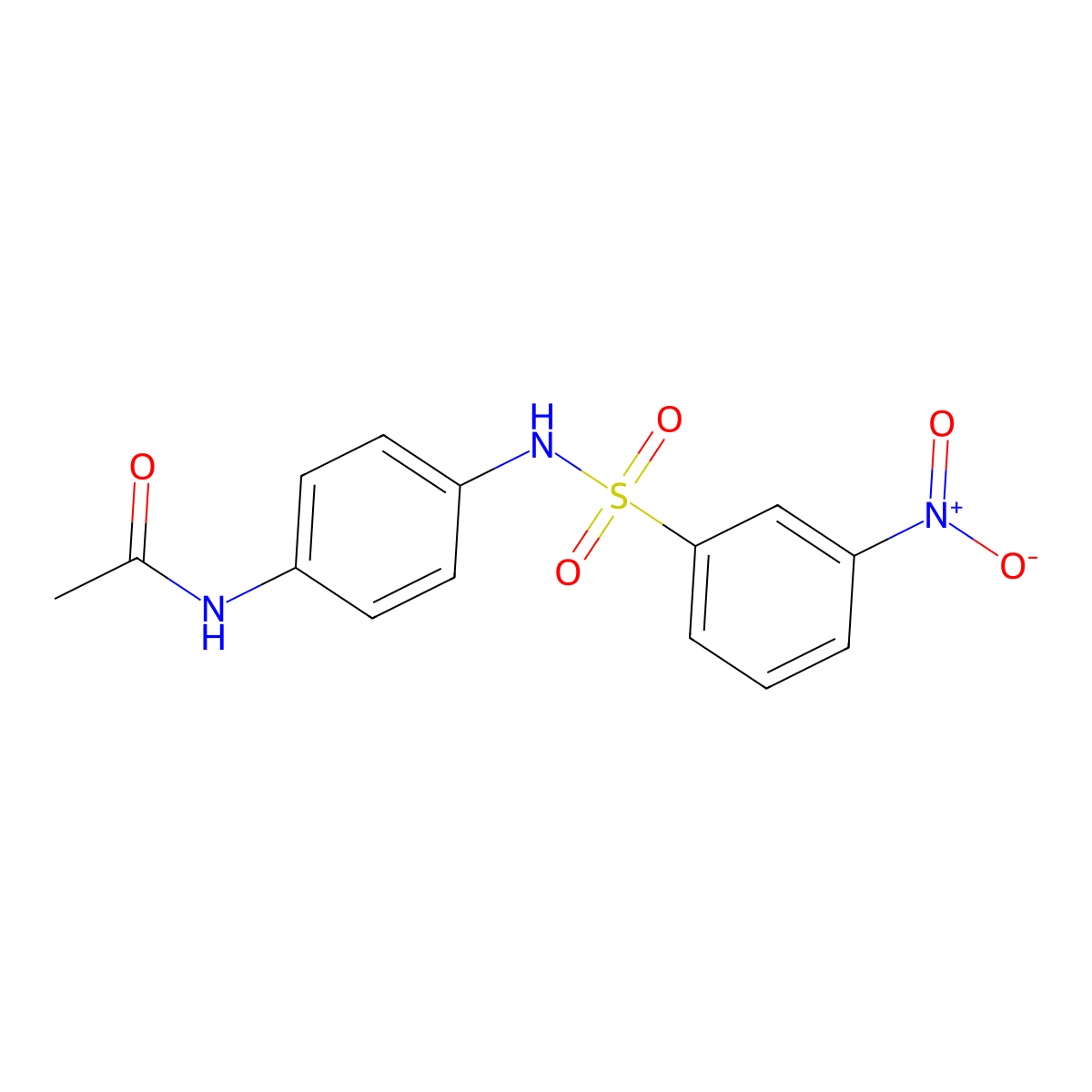 N-[4-[(3-nitrophenyl)sulfonylamino]phenyl]acetamide molecular structure, CAS 69515-25-9