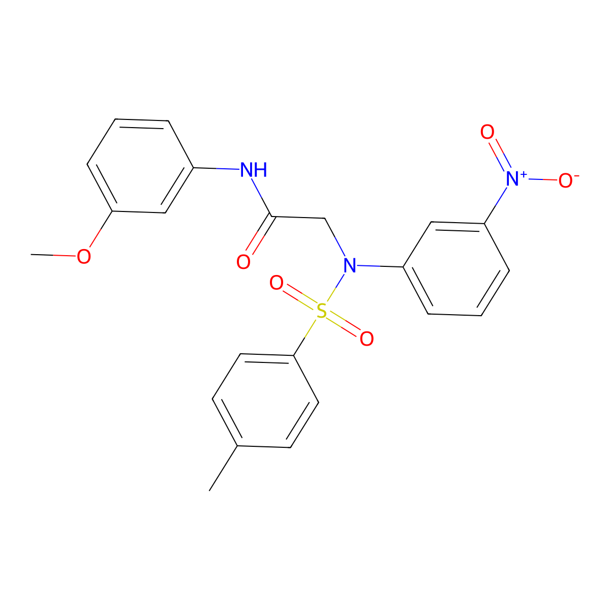 N-(3-methoxyphenyl)-2-(N-(4-methylphenyl)sulfonyl-3-nitroanilino)acetamide molecular structure, CAS 695155-27-2