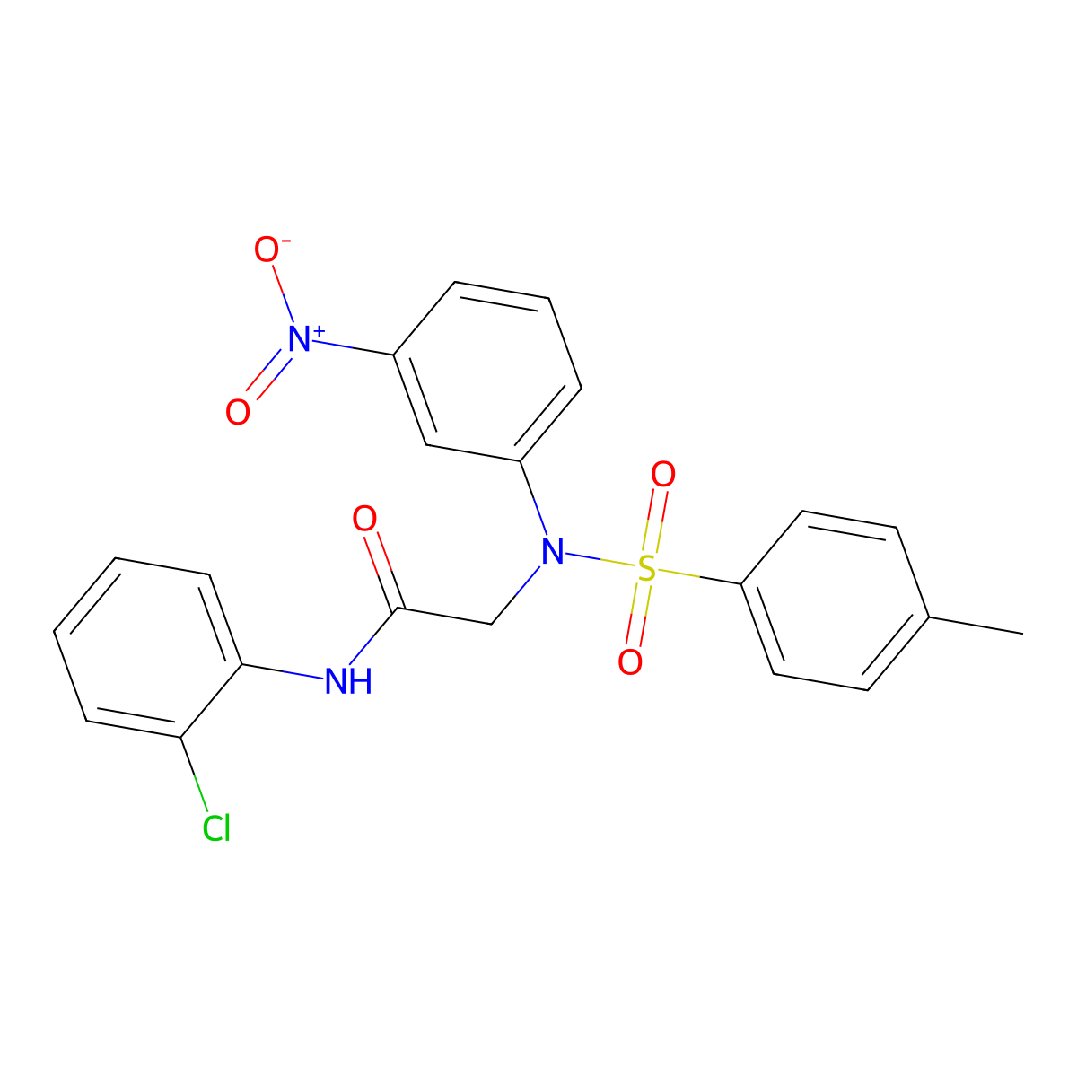N-(2-chlorophenyl)-2-(N-(4-methylphenyl)sulfonyl-3-nitroanilino)acetamide molecular structure, CAS 695155-64-7