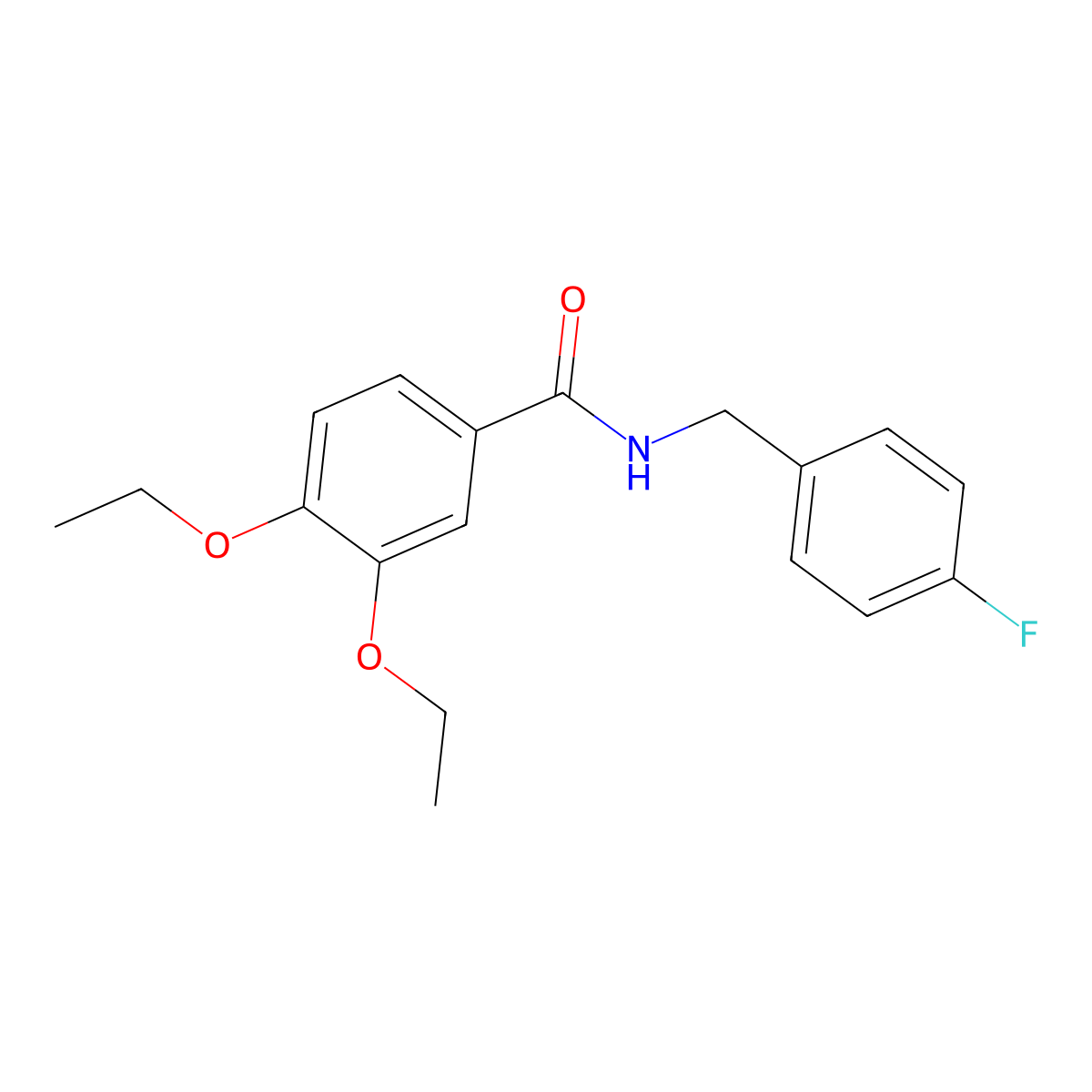 3,4-diethoxy-N-[(4-fluorophenyl)methyl]benzamide molecular structure, CAS 695156-06-0