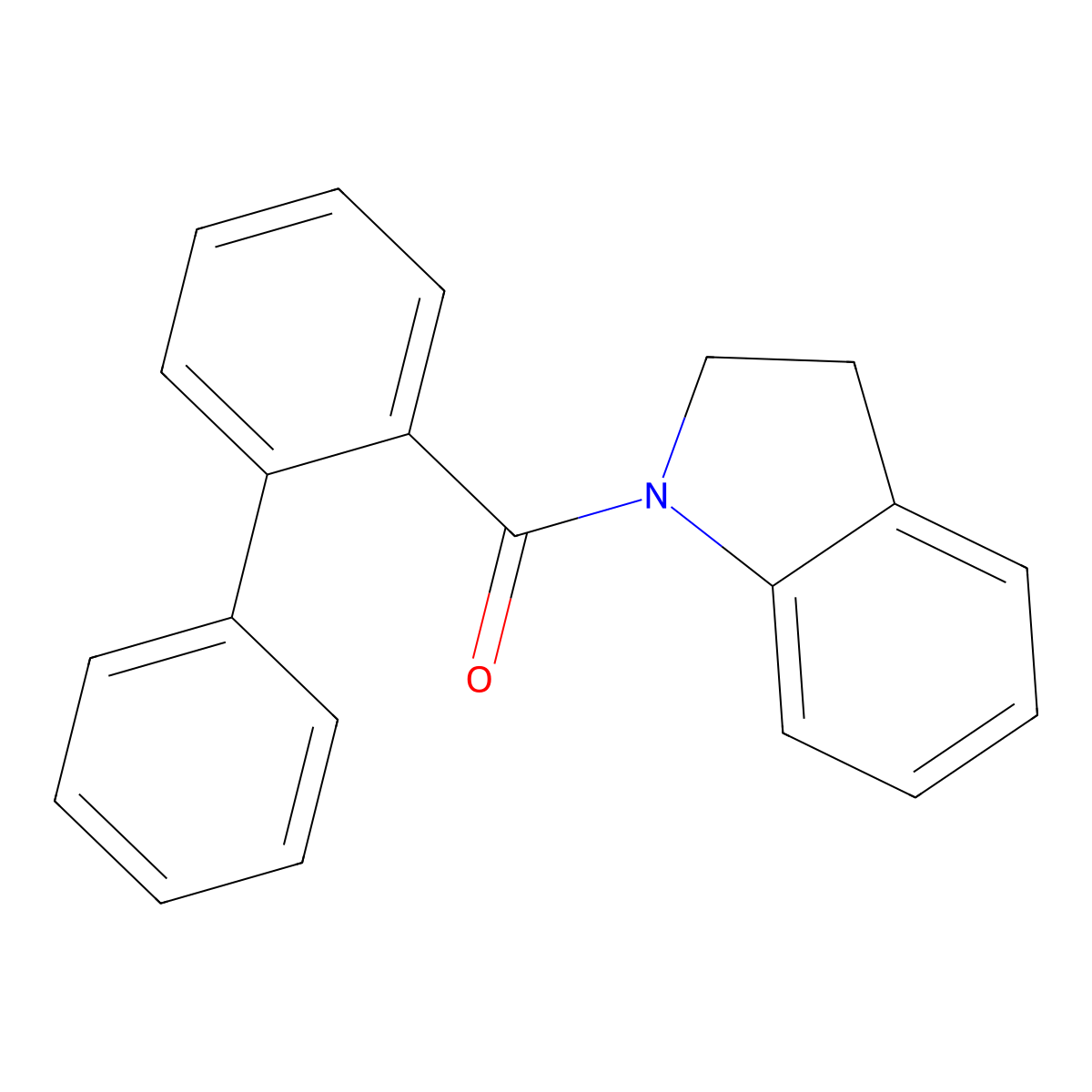 2,3-Dihydroindol-1-yl-(2-phenylphenyl)methanone molecular structure, CAS 695156-17-3
