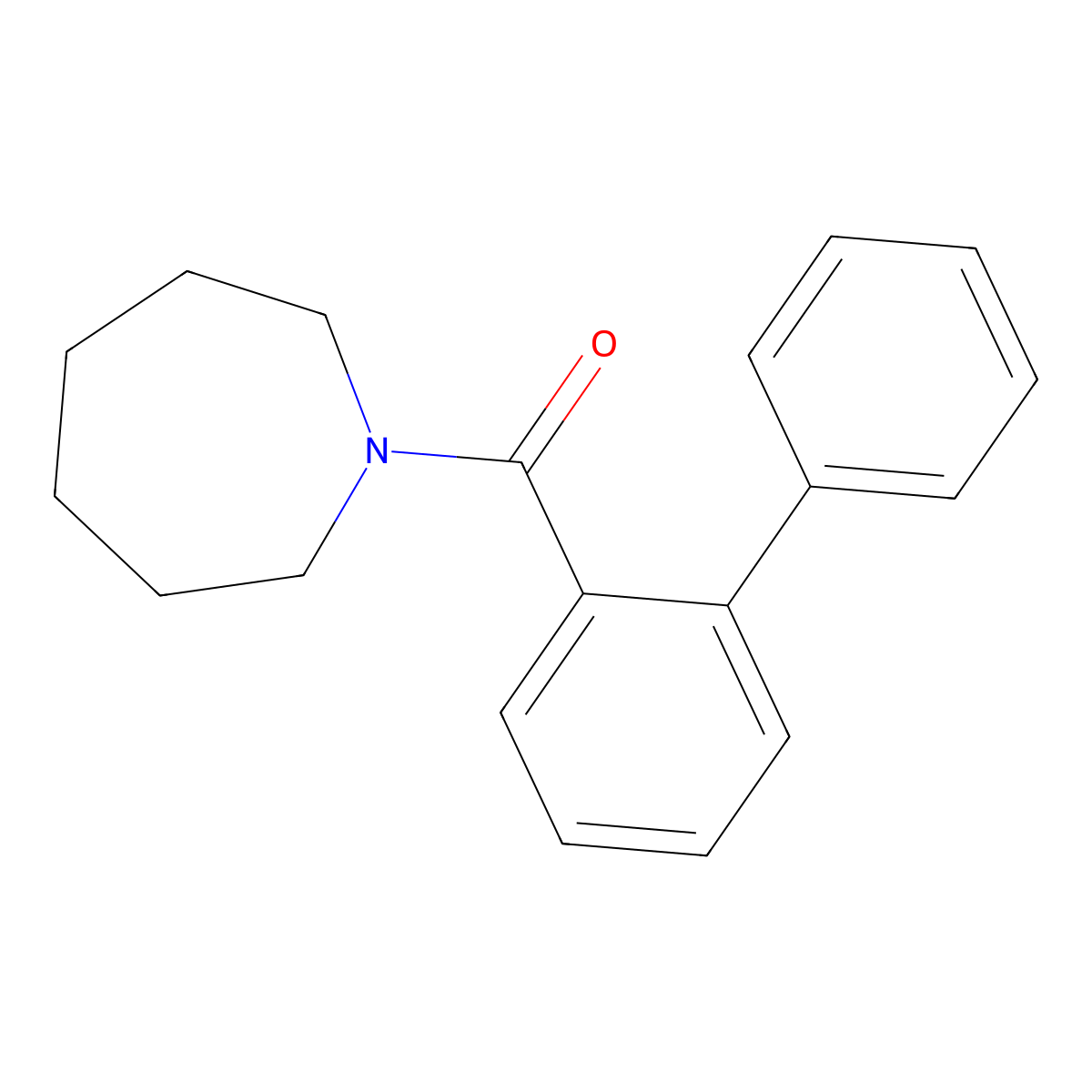 Azepan-1-yl-(2-phenylphenyl)methanone molecular structure, CAS 695157-78-9