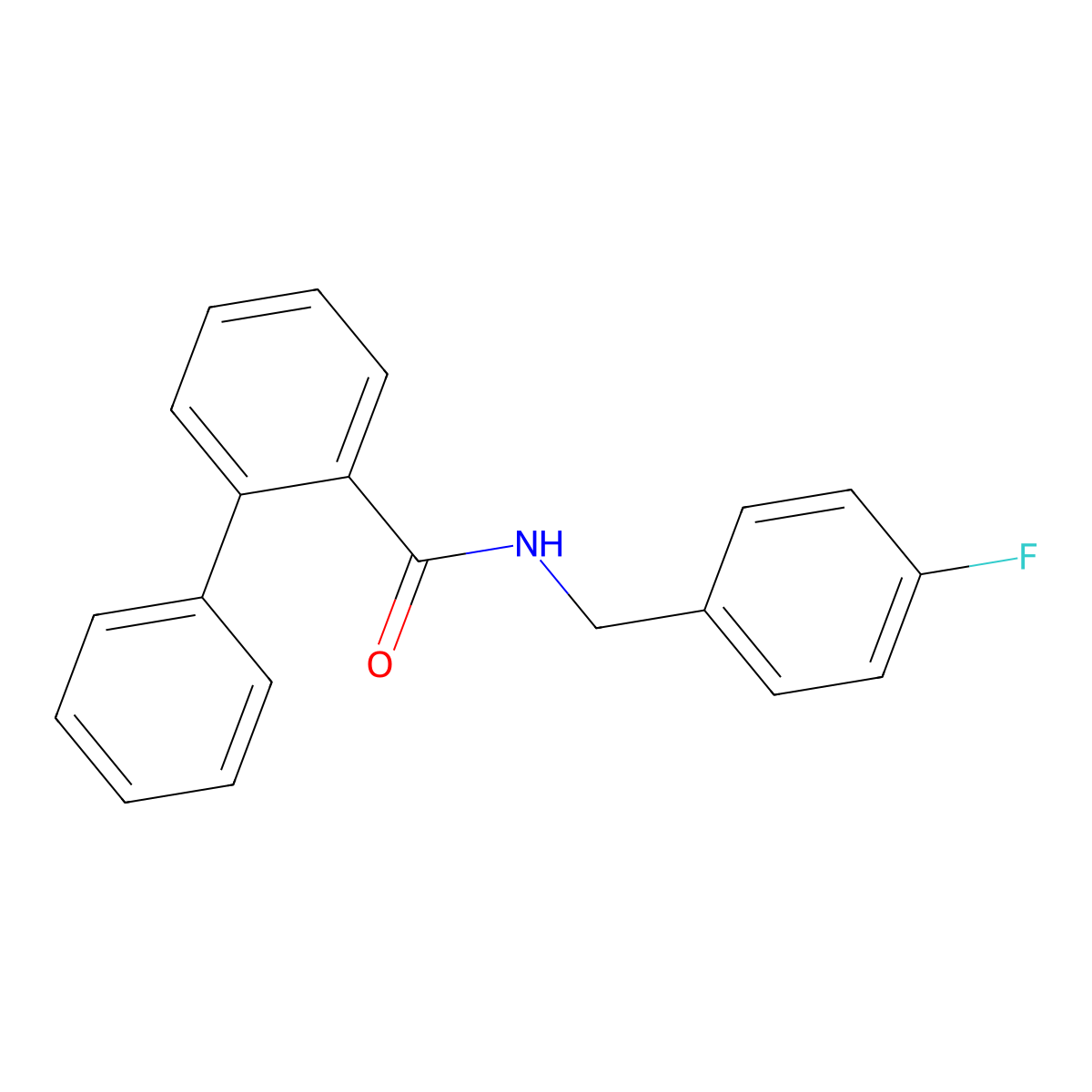 N-(4-fluorobenzyl)biphenyl-2-carboxamide molecular structure, CAS 695157-94-9