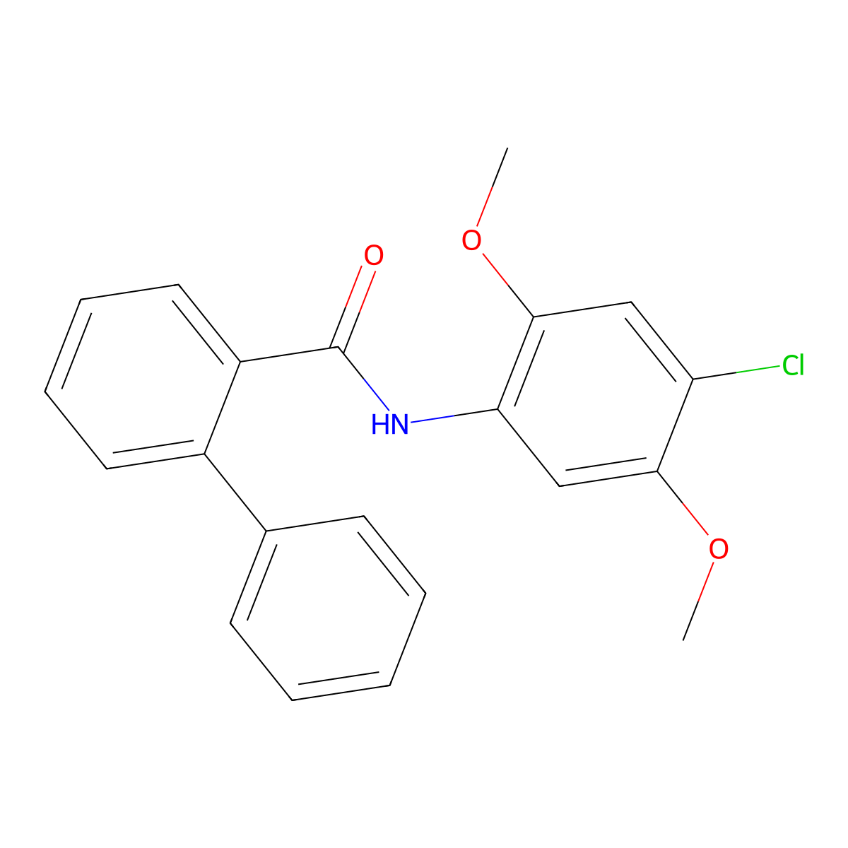 N-(4-chloro-2,5-dimethoxyphenyl)-2-phenylbenzamide molecular structure, CAS 695158-33-9